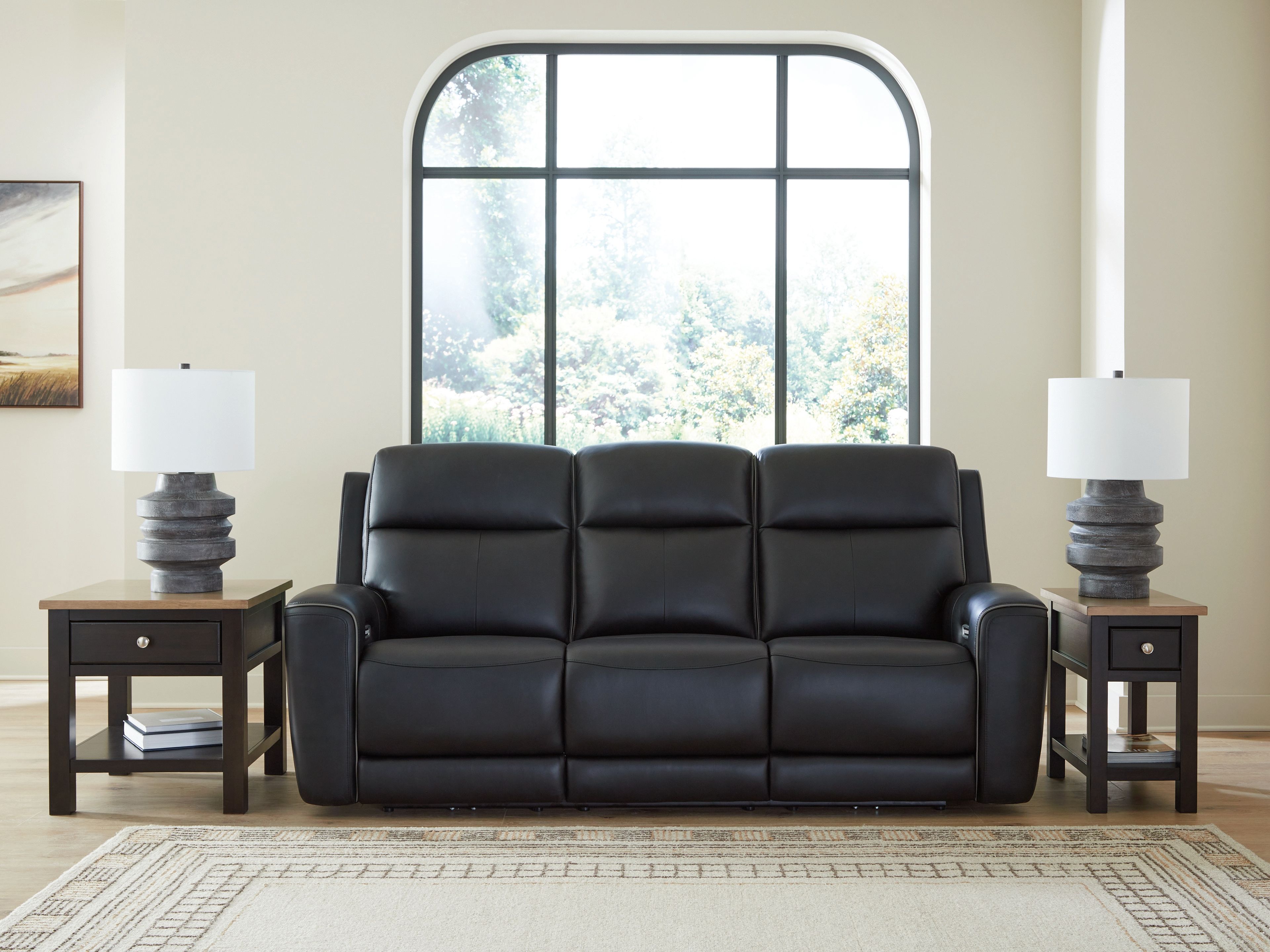 5Z-Comfort - Power Reclining Sofa With Adjustable Headrest - Onyx