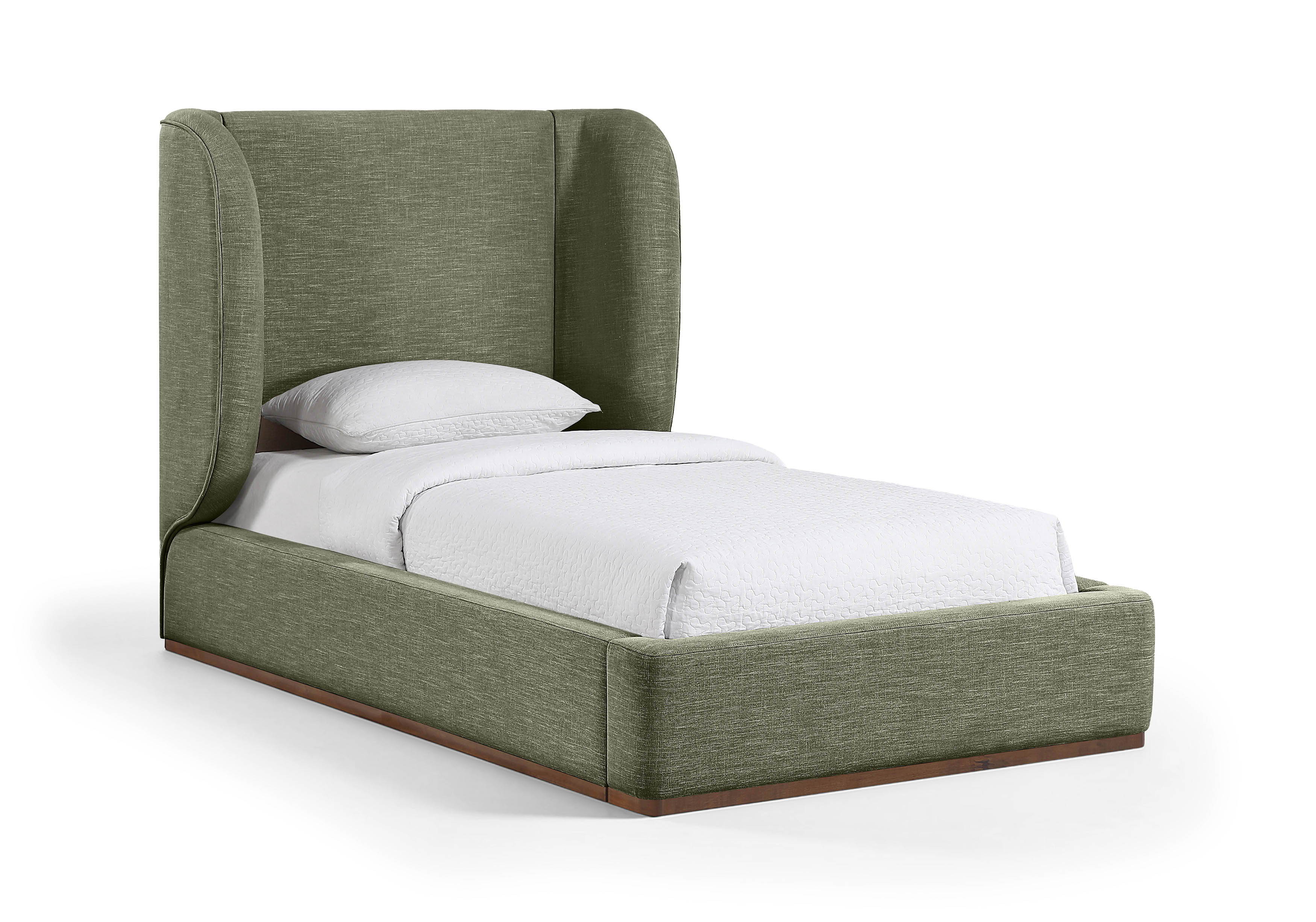 Aurin - Upholstered Twin Bed - Olive Green