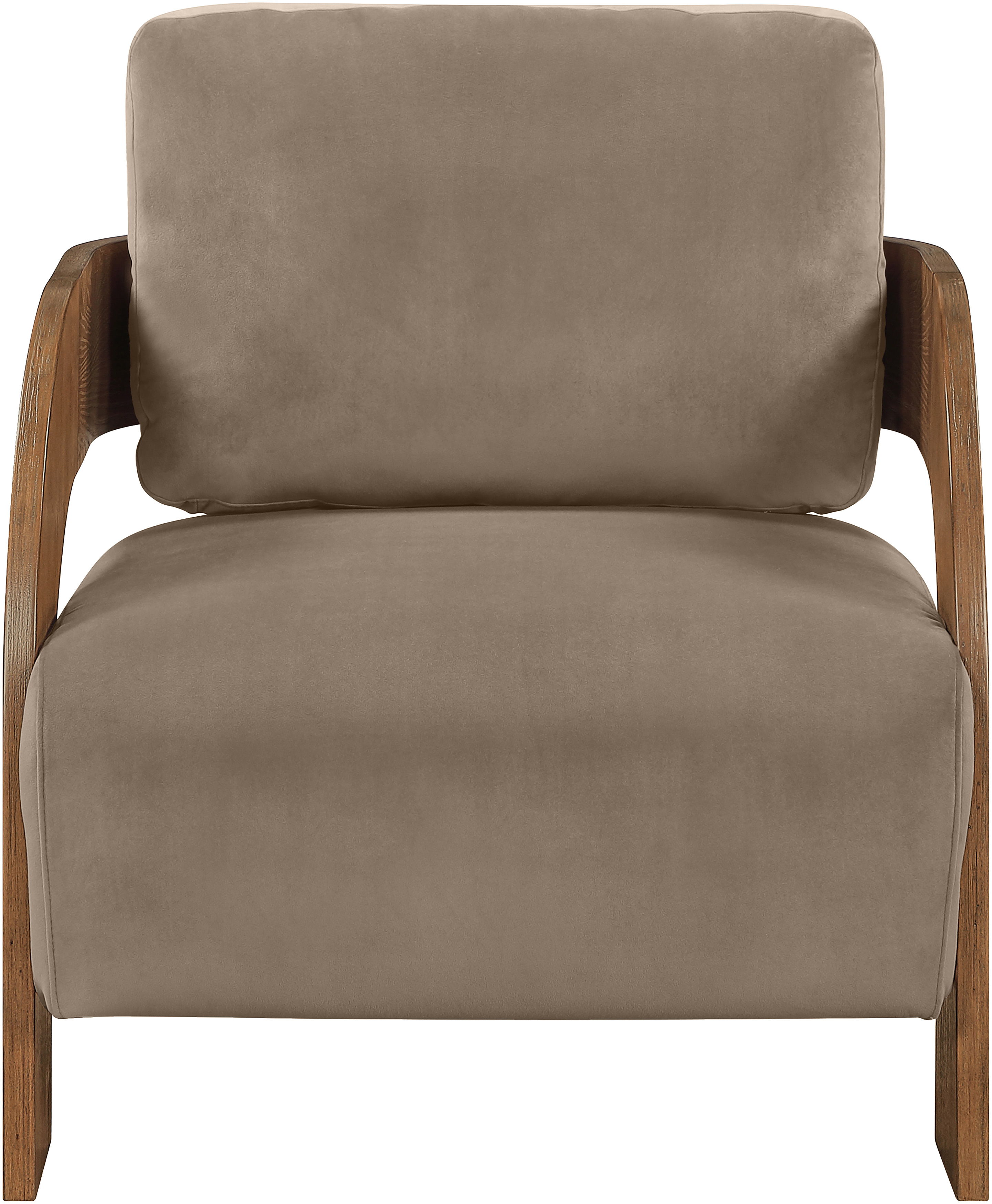 Cedra - Velvet Performance Fabric Upholstered Accent Chair - Taupe