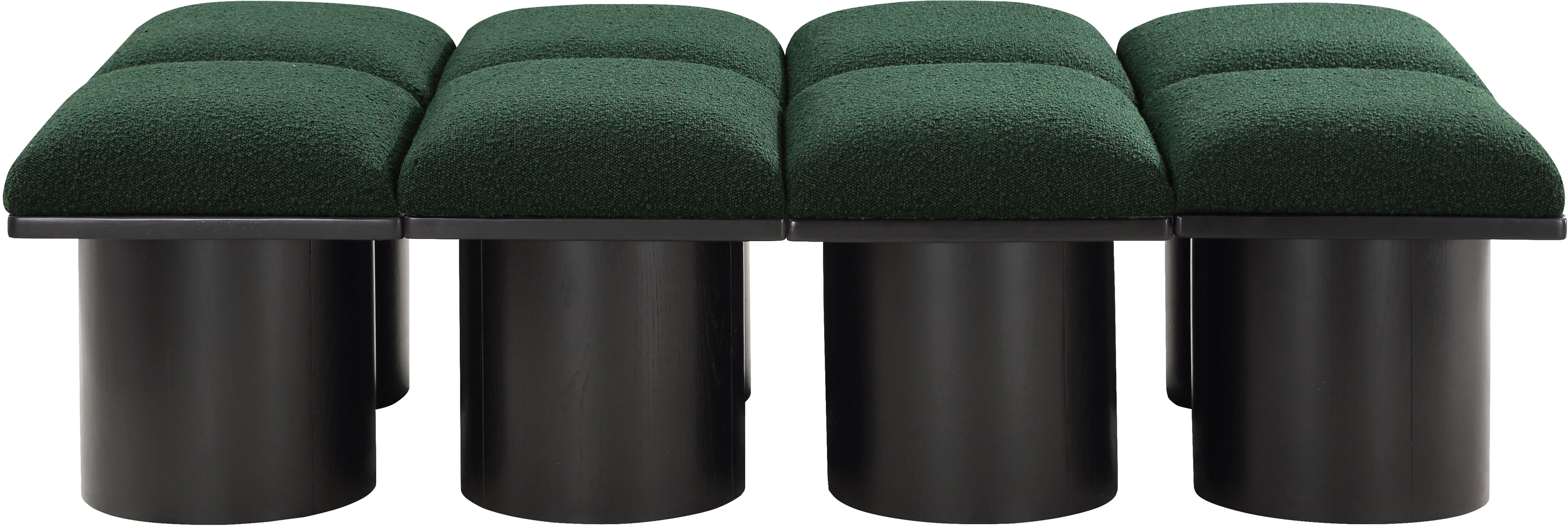 Pavilion - 62" 8 Piece Modular Bench With Black Base - Green