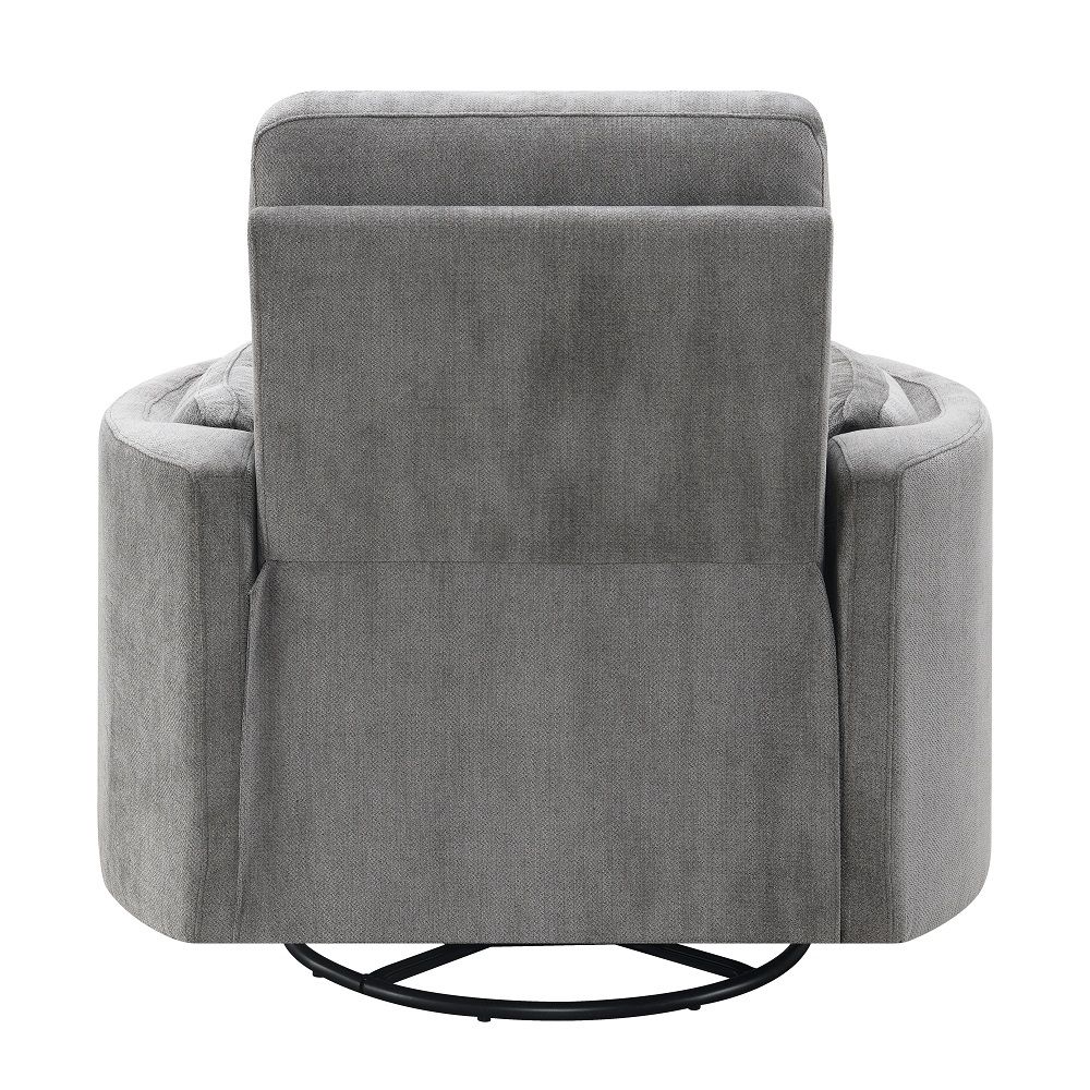 Sagen - Recliner With Swivel & Glider - Charcoal Chenille, dark gray, view 4