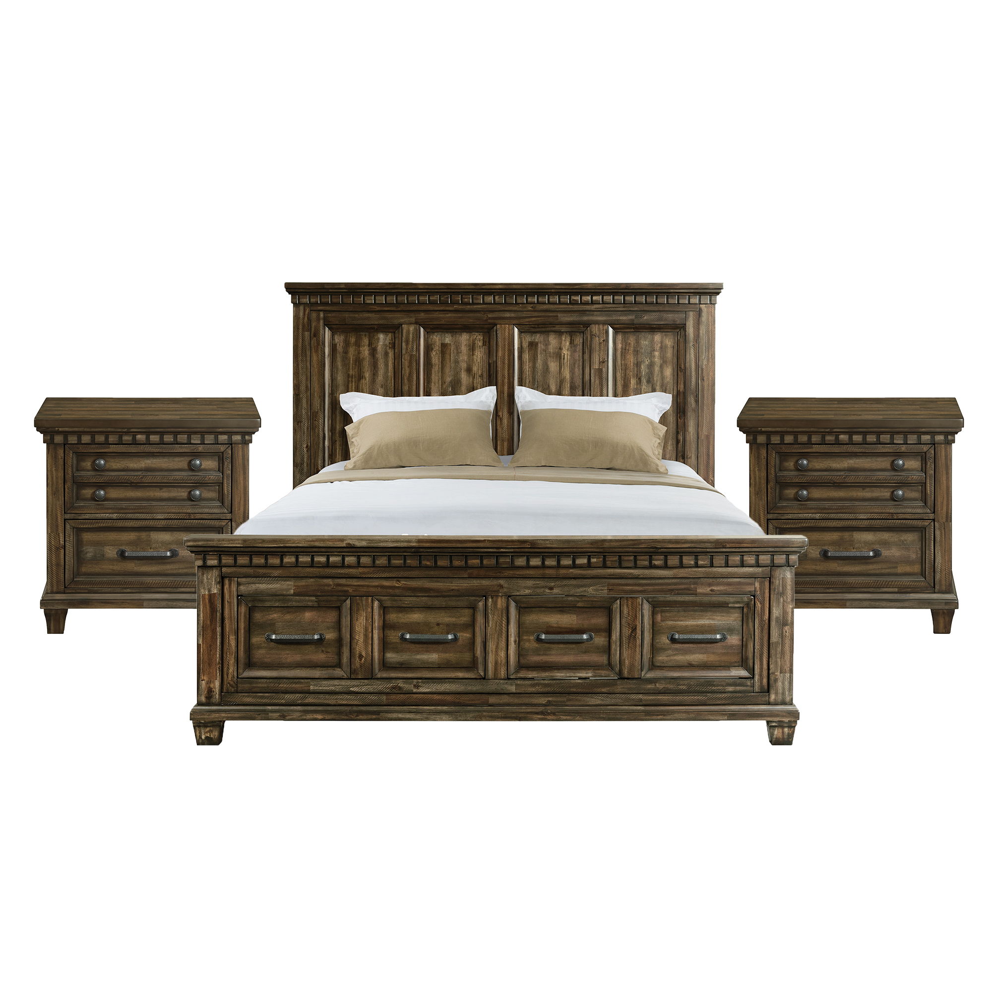 King · 3 Pc · Bedroom Set With 2 Nightstands