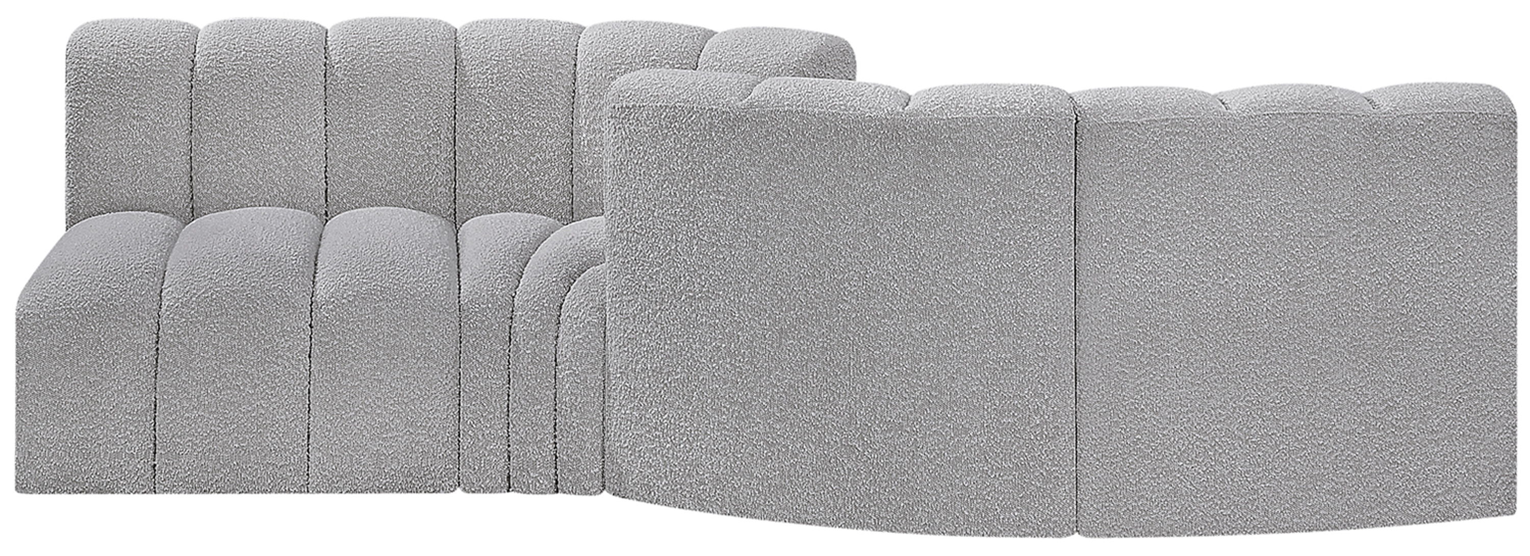 Arc - Boucle Fabric 4 Piece Sofa - Gray