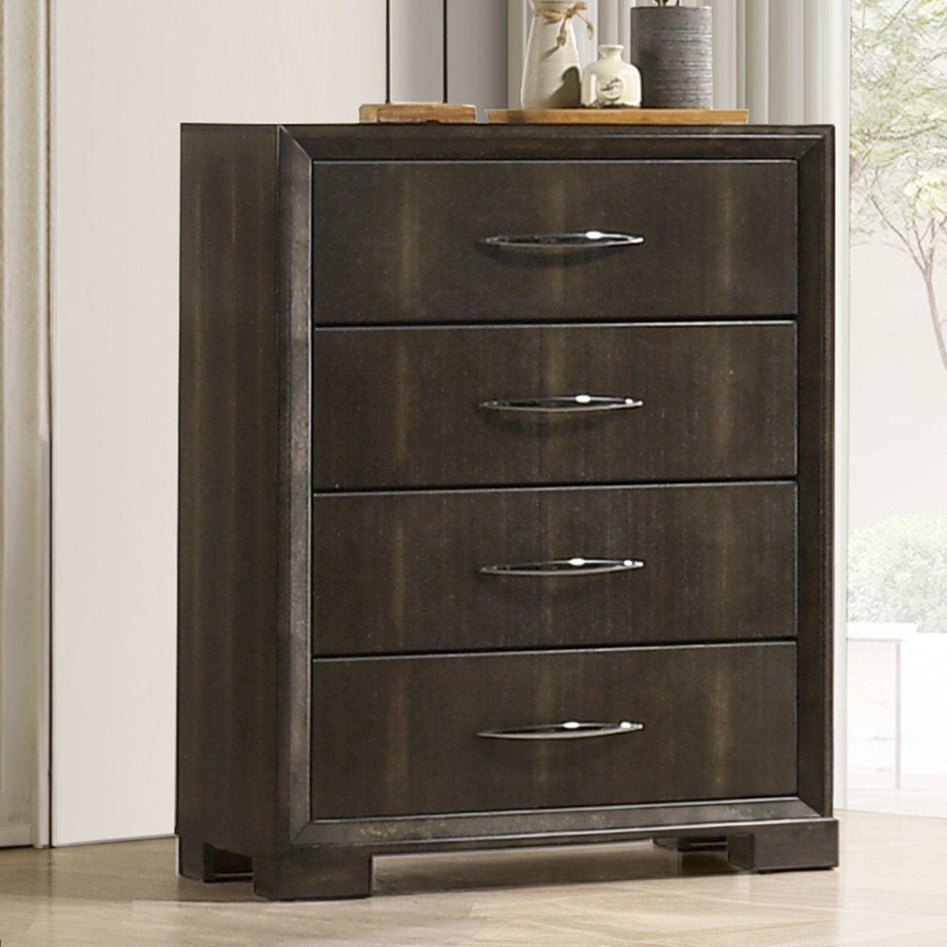 Langston - 5 Drawer Chest - Espresso, dark brown