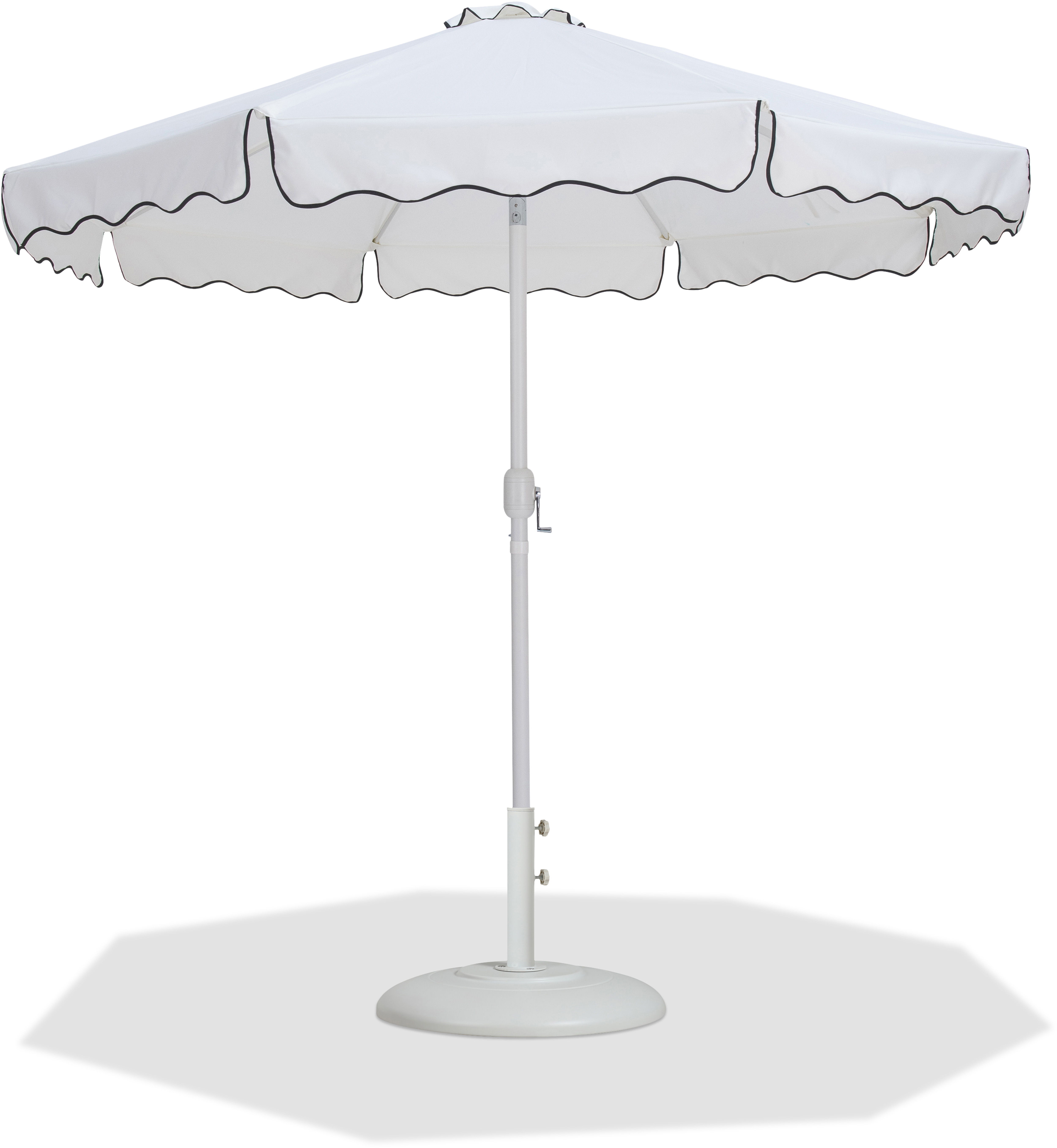 Amalfi - Aluminum Patio Umbrella With White Base / White Pole - White