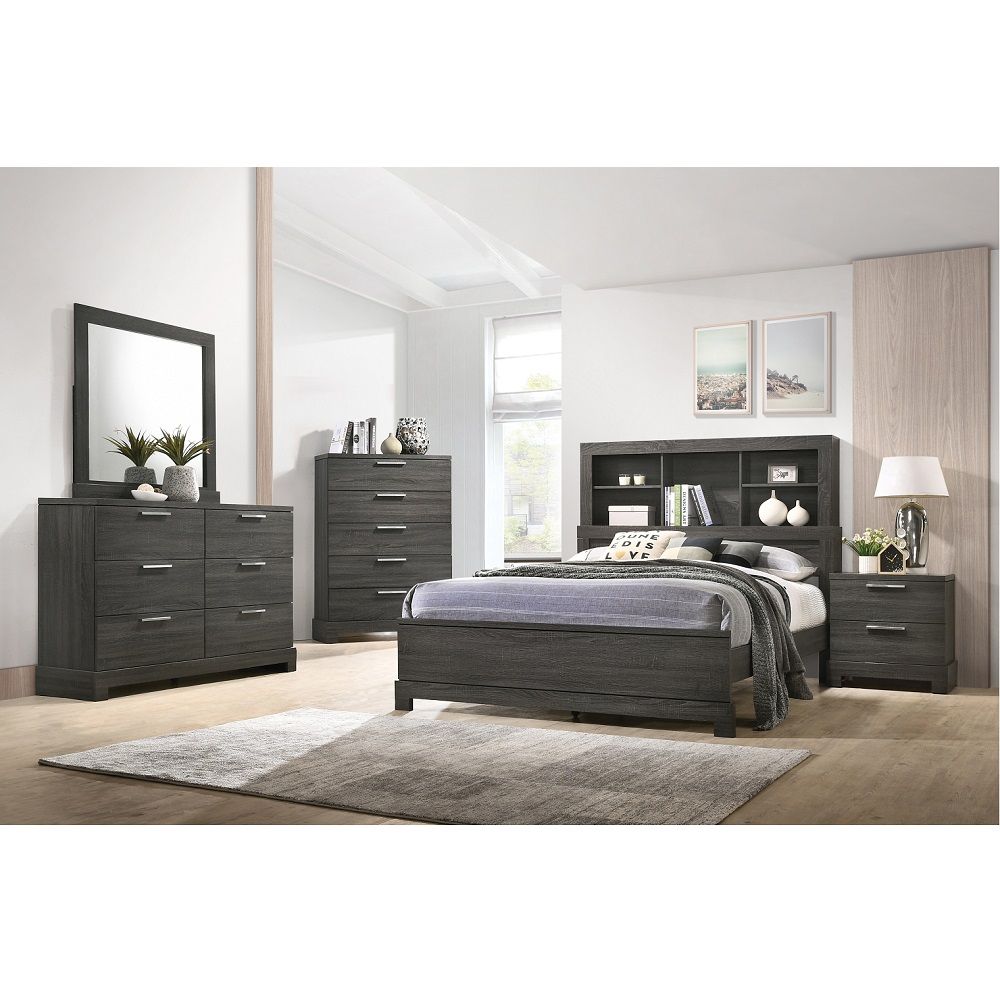Lantha - Nightstand - Gray Oak, dark gray, view 4