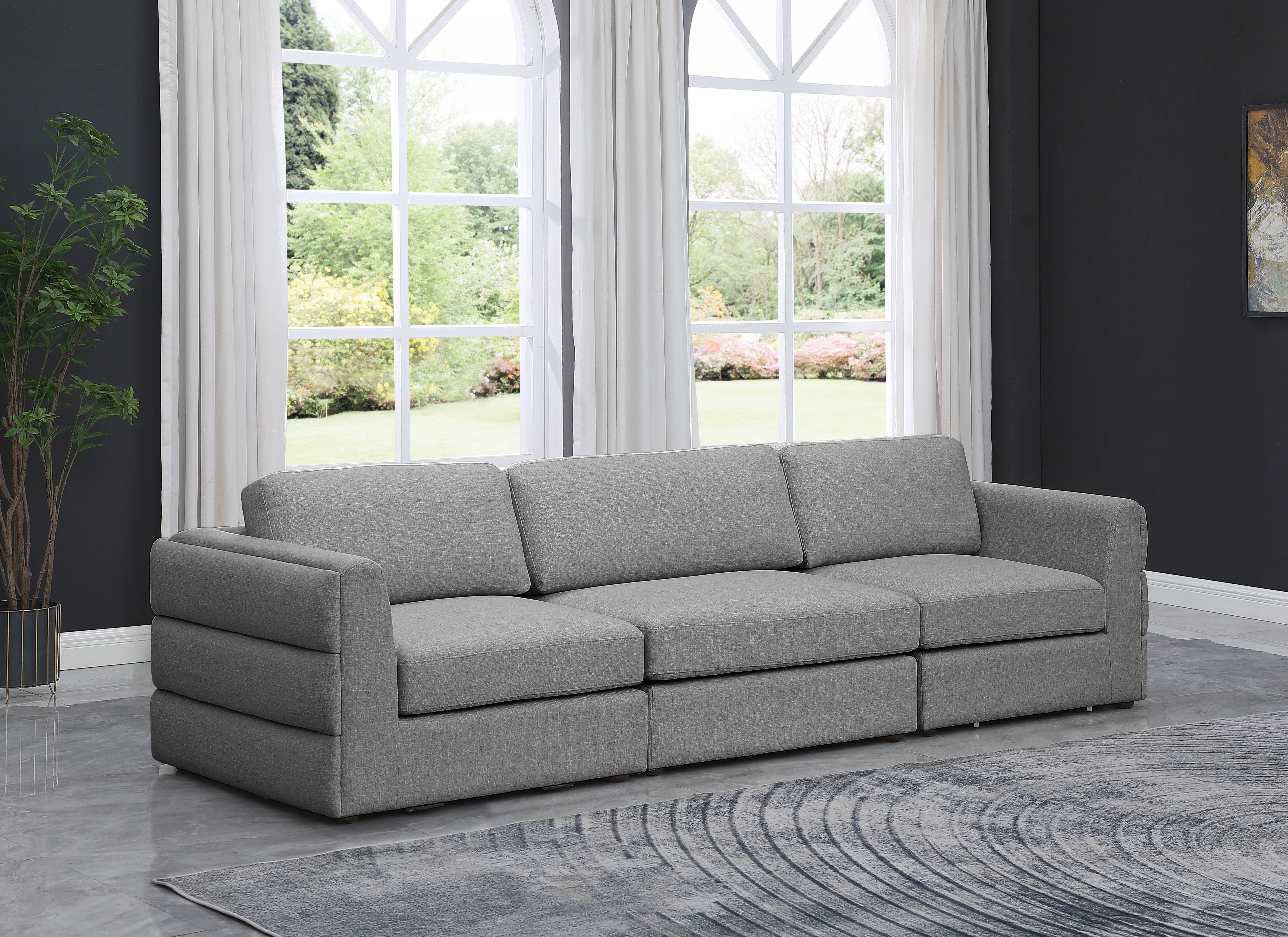 Beckham - Modular 3 Piece Sofa - Gray