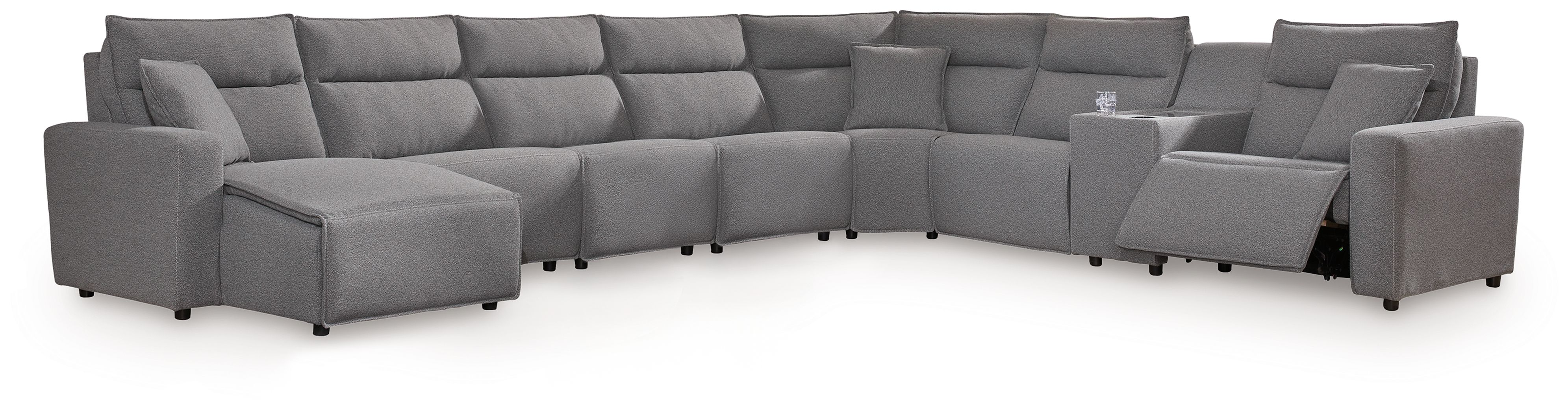 8 Pc · Power Reclining Sectional With LAF Press Back Power Chaise And Console