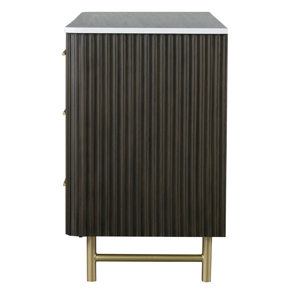 Clayten - Dresser - Marble Top & Espresso, dark brown, view 2