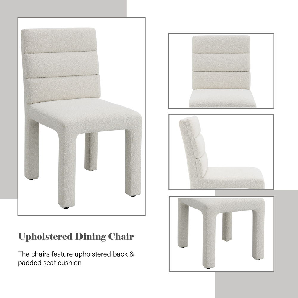 Hettie - Side Chair (Set of 2) - Beige Boucle, white, view 6