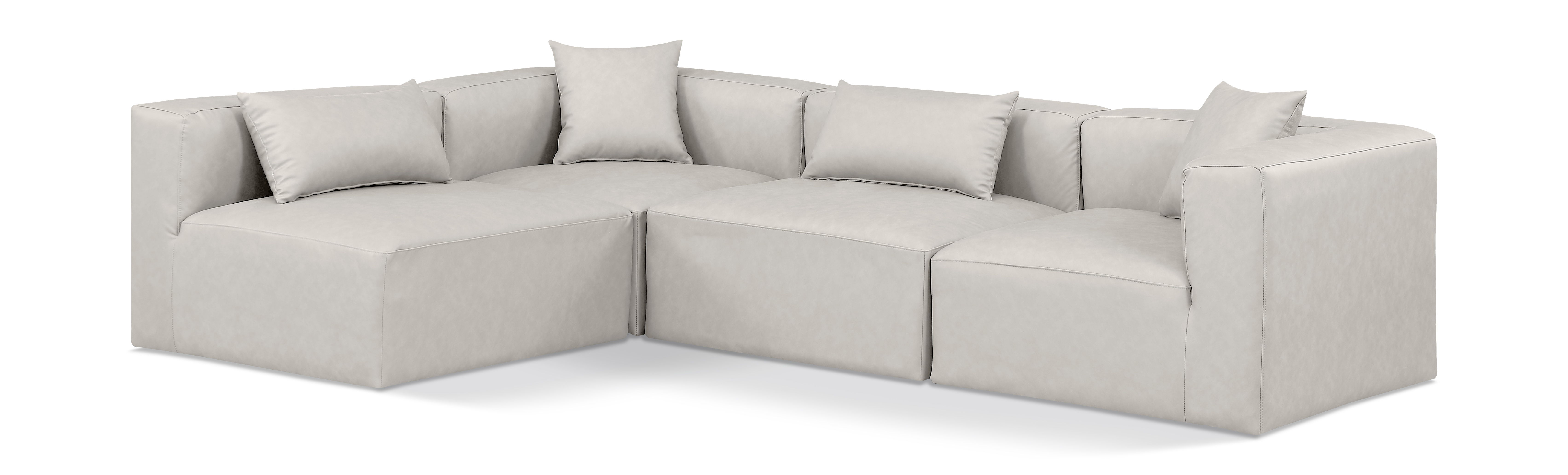 Cube - 4 Piece Modular Corner Sectional - Cream