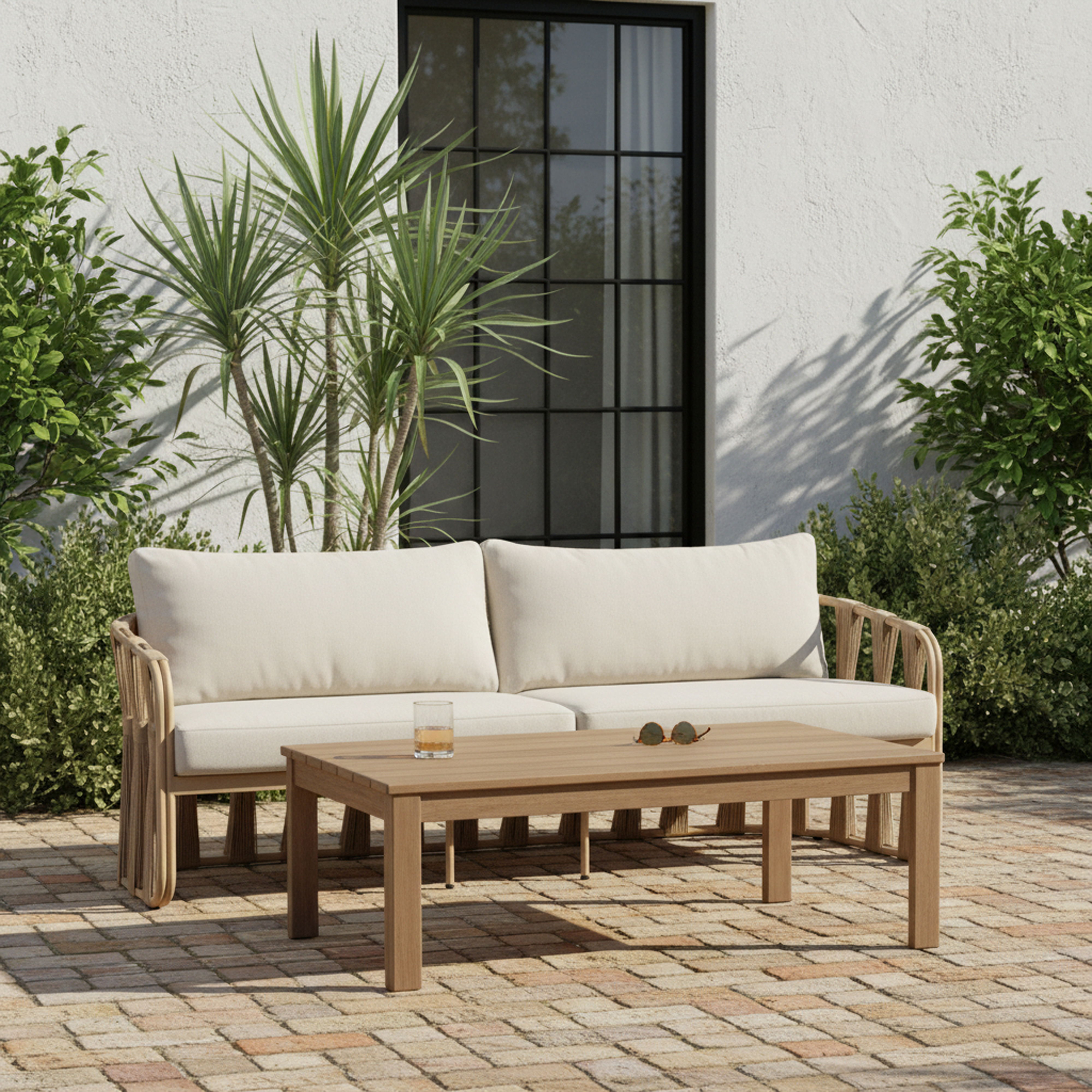 Newport - Acacia Wood Outdoor Patio Coffee Table - Natural