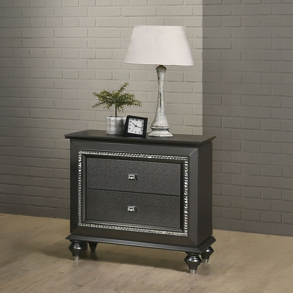 Kaitlyn - Nightstand - Metallic Gray, dark gray