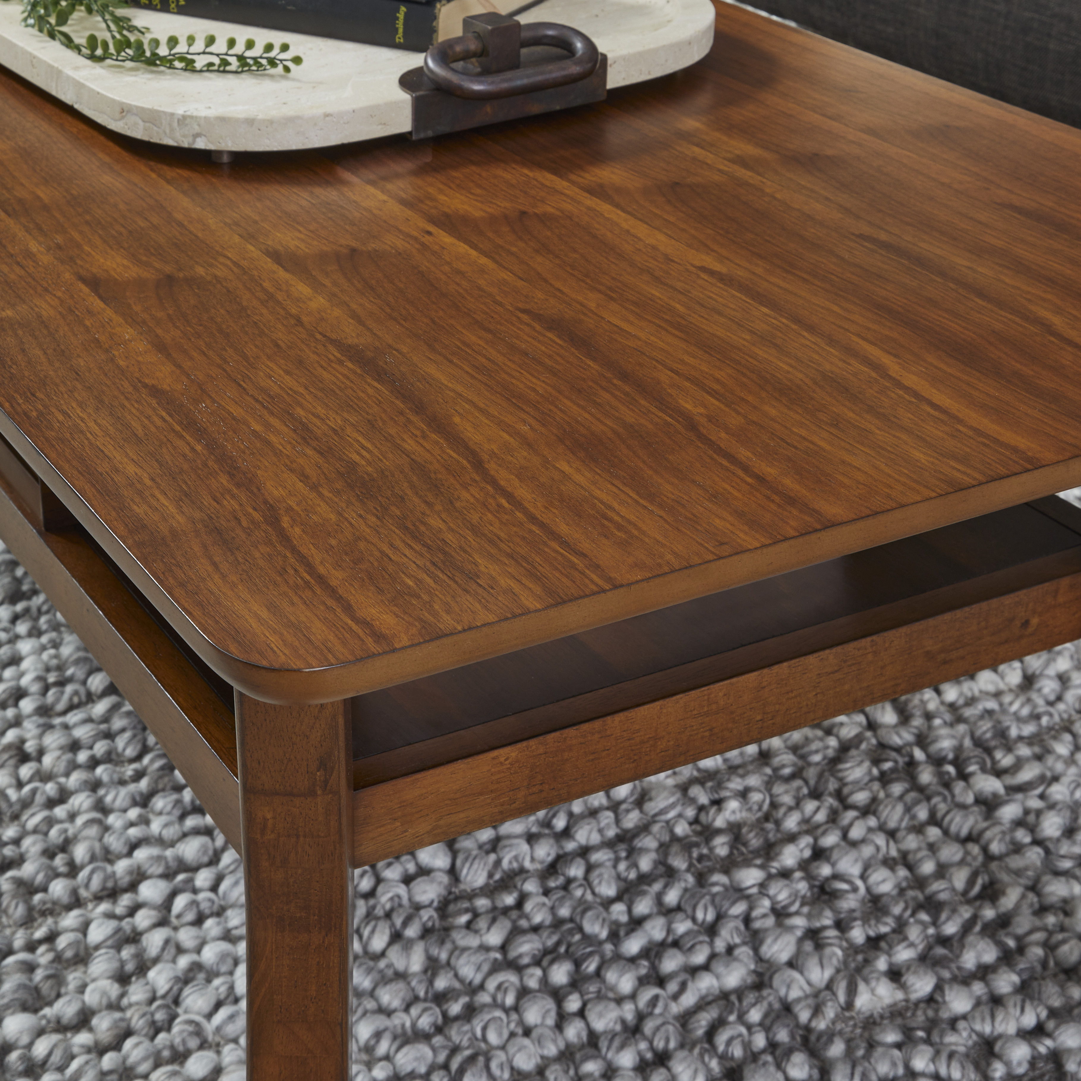 Ludwig - Occasional Rectangular Coffee Table With Drawer - Dark Brown, dark brown, view 5