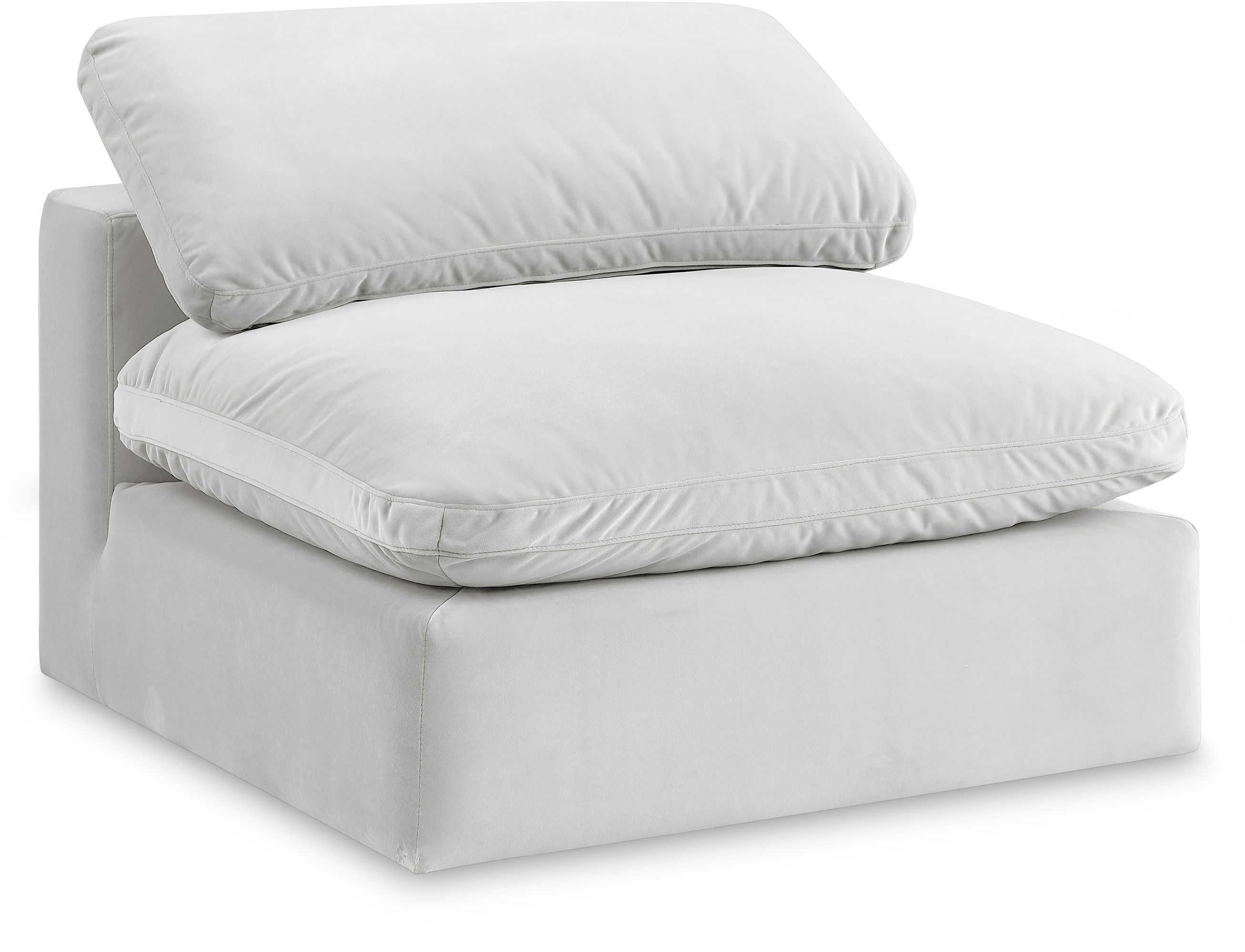 Comfy - Velvet Armless Chair - White