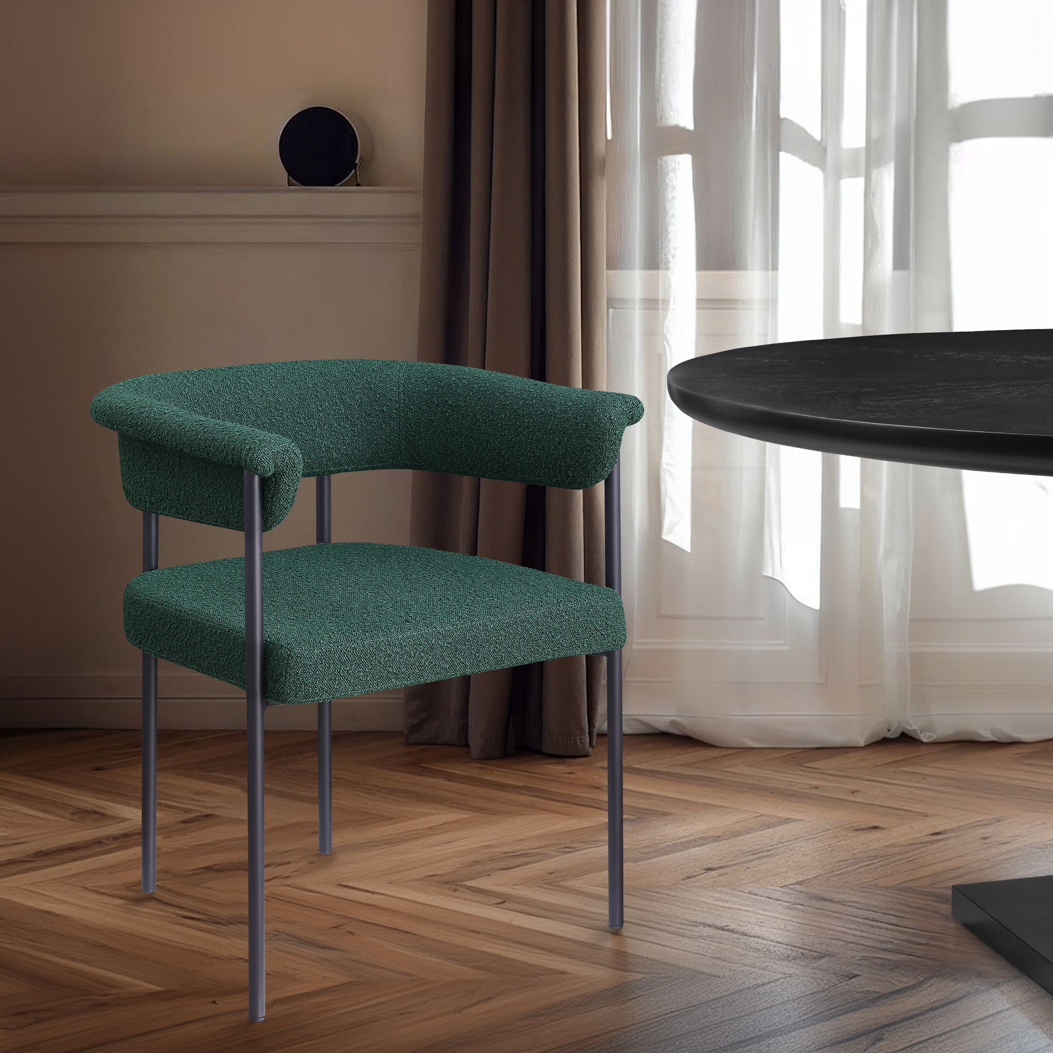 Malin - Boucle Dining Chair (Set of 2) - Green