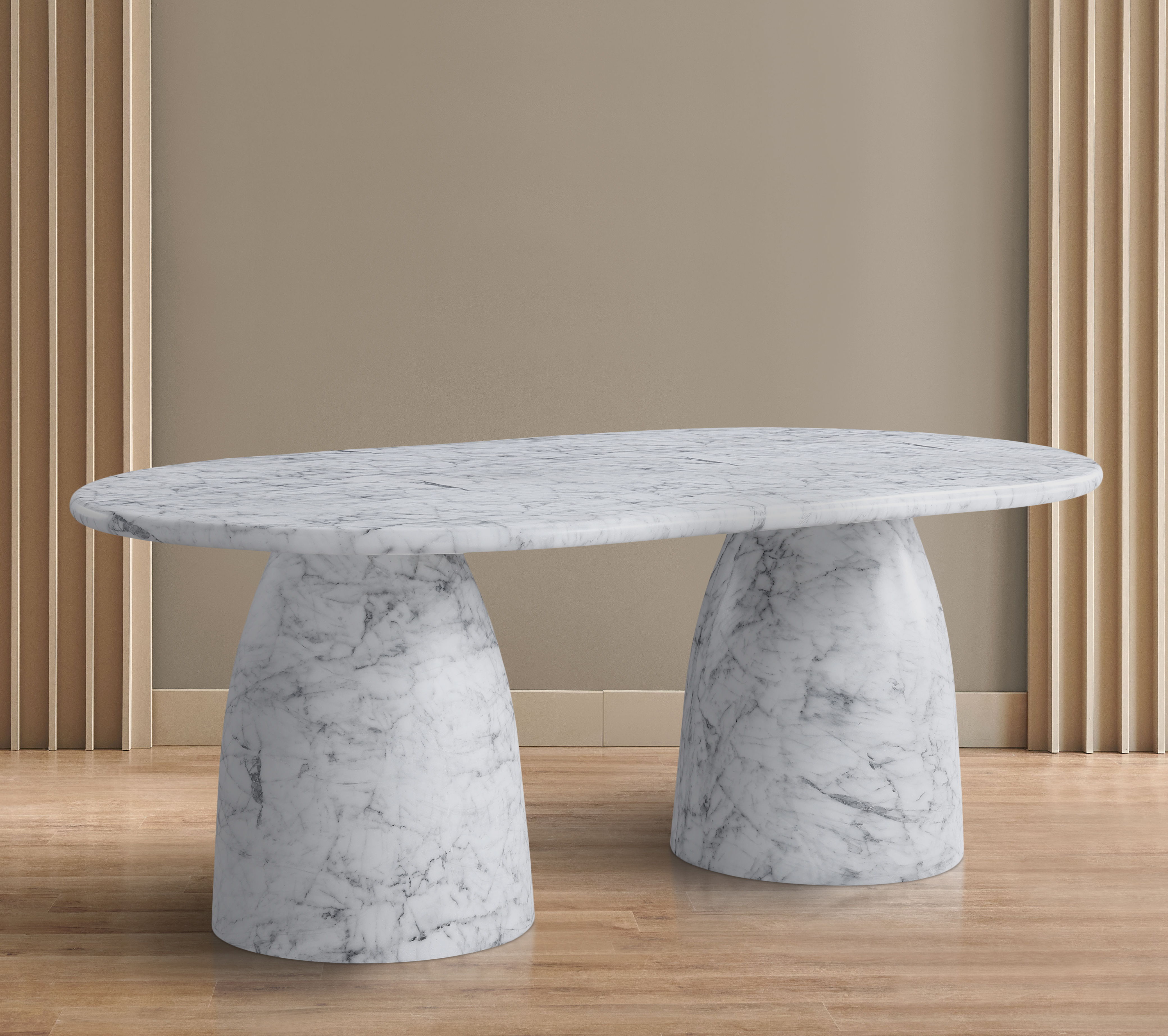 Cosenza - 78" Marble Finish Concrete Dining Table - White