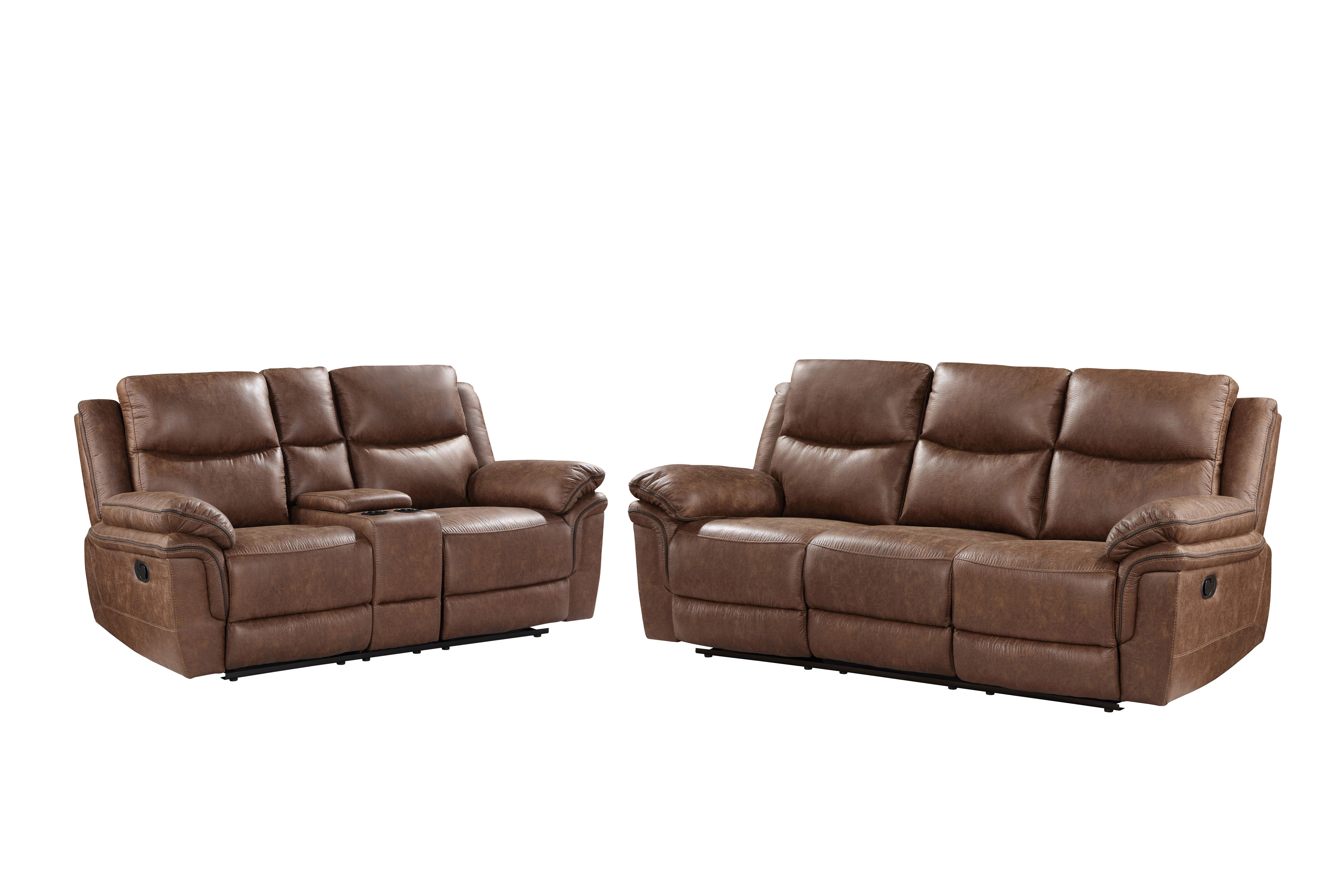 Ryland - Manual 2 Piece Sofa & Loveseat - Brown