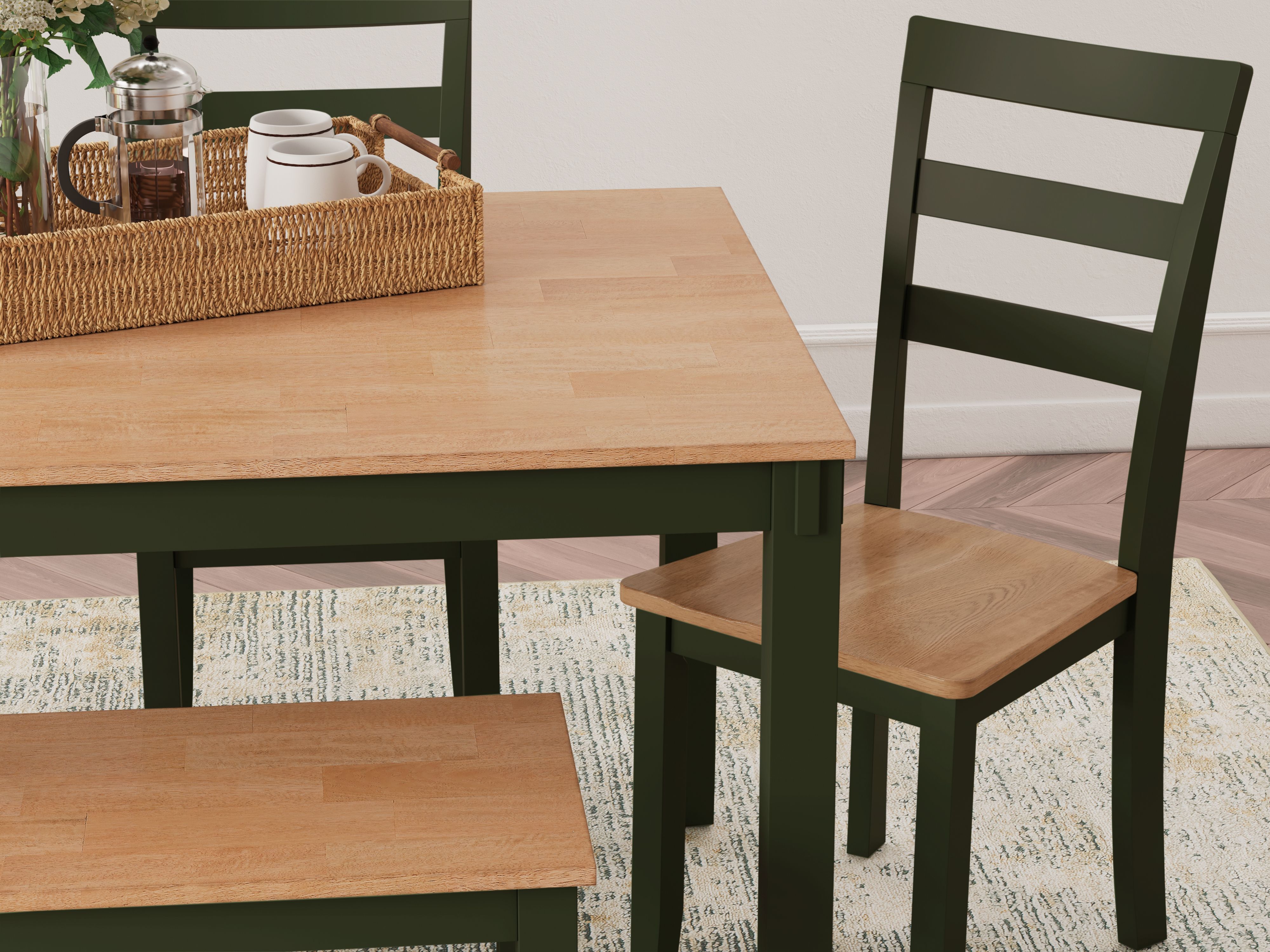 Ashley Furniture Gesthaven - Dining Room Table Set (Set of 6) - Natural / Green - Image 6