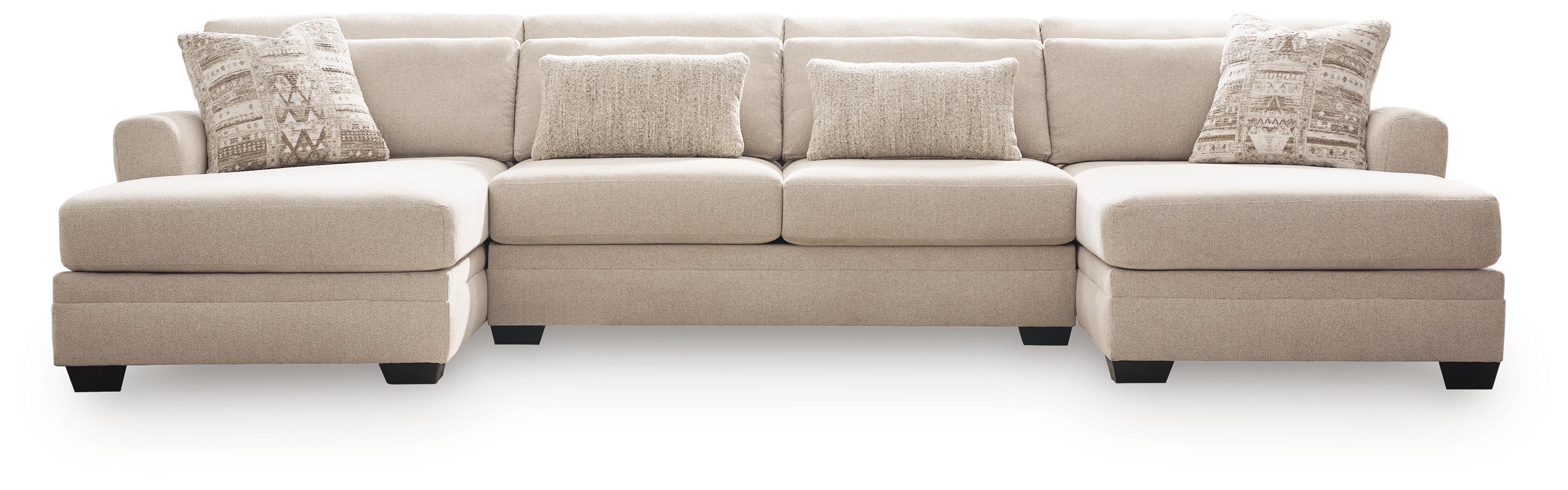 Mandi Point – 3-Piece Double Chaise Sectional With Armless Loveseat – Marble