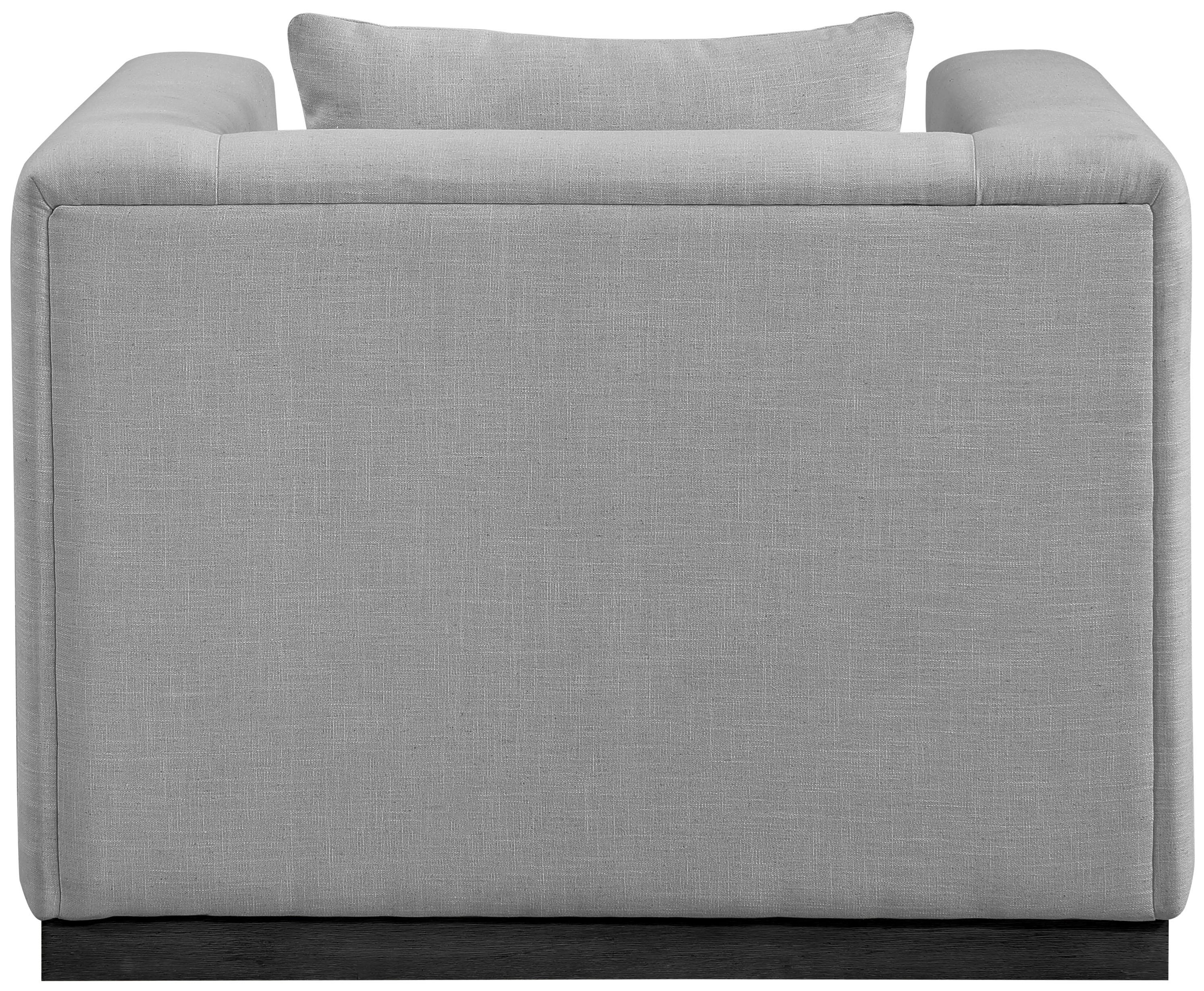 Alfie - Linen Textured Fabic Chair - Gray