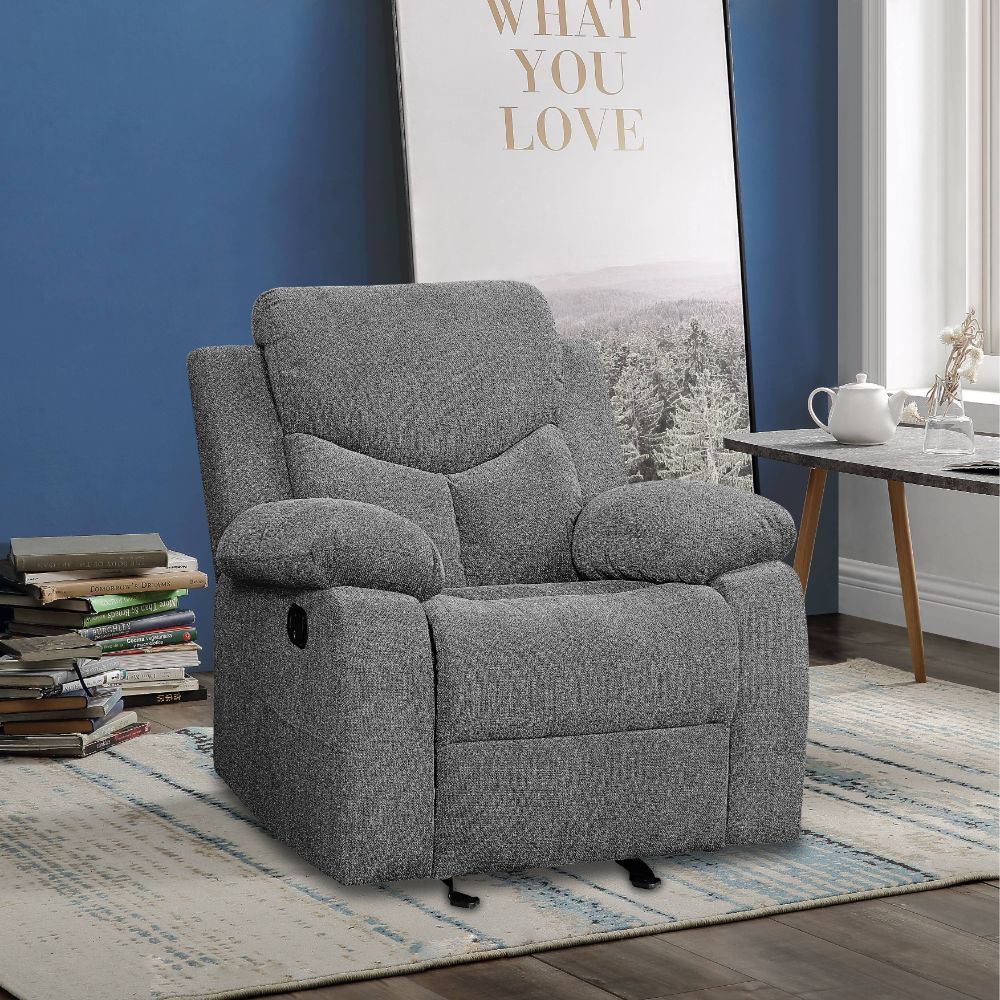 Kalen - Motion Glider Recliner - Gray Chenille, dark gray
