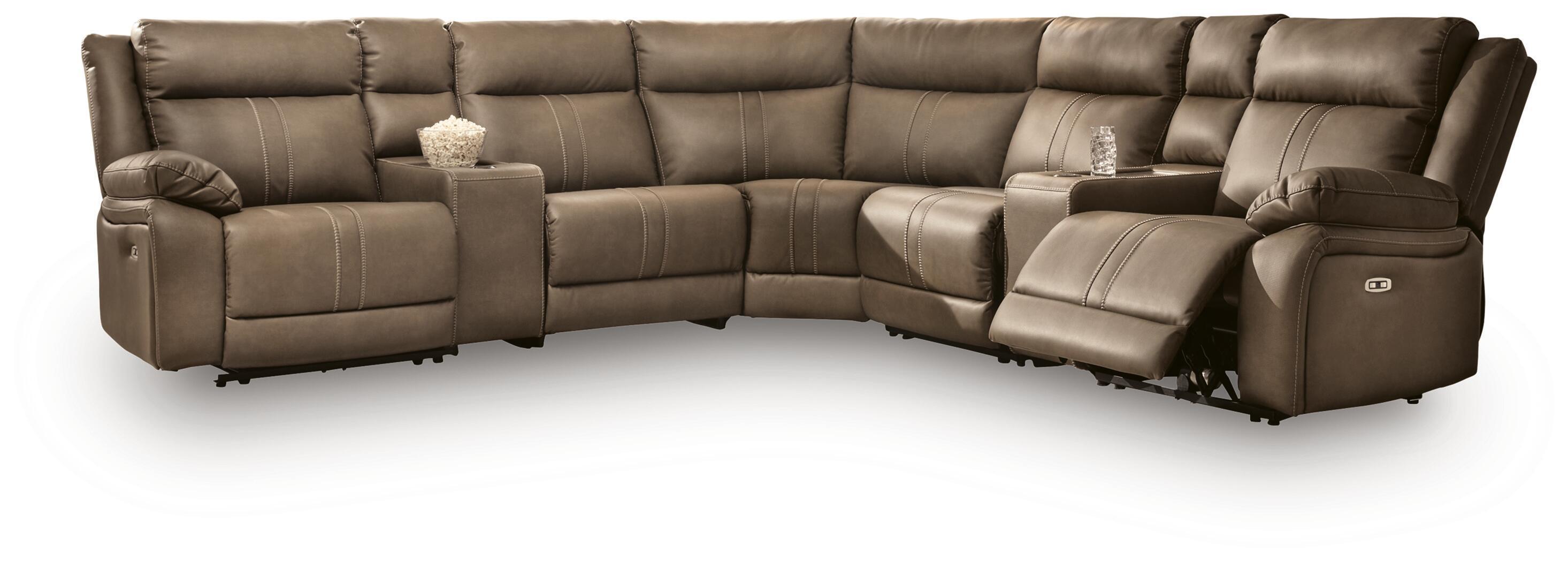 7 Pc · Power Reclining Sectional With 2 Armless Chairs And 2 Audio Consoles