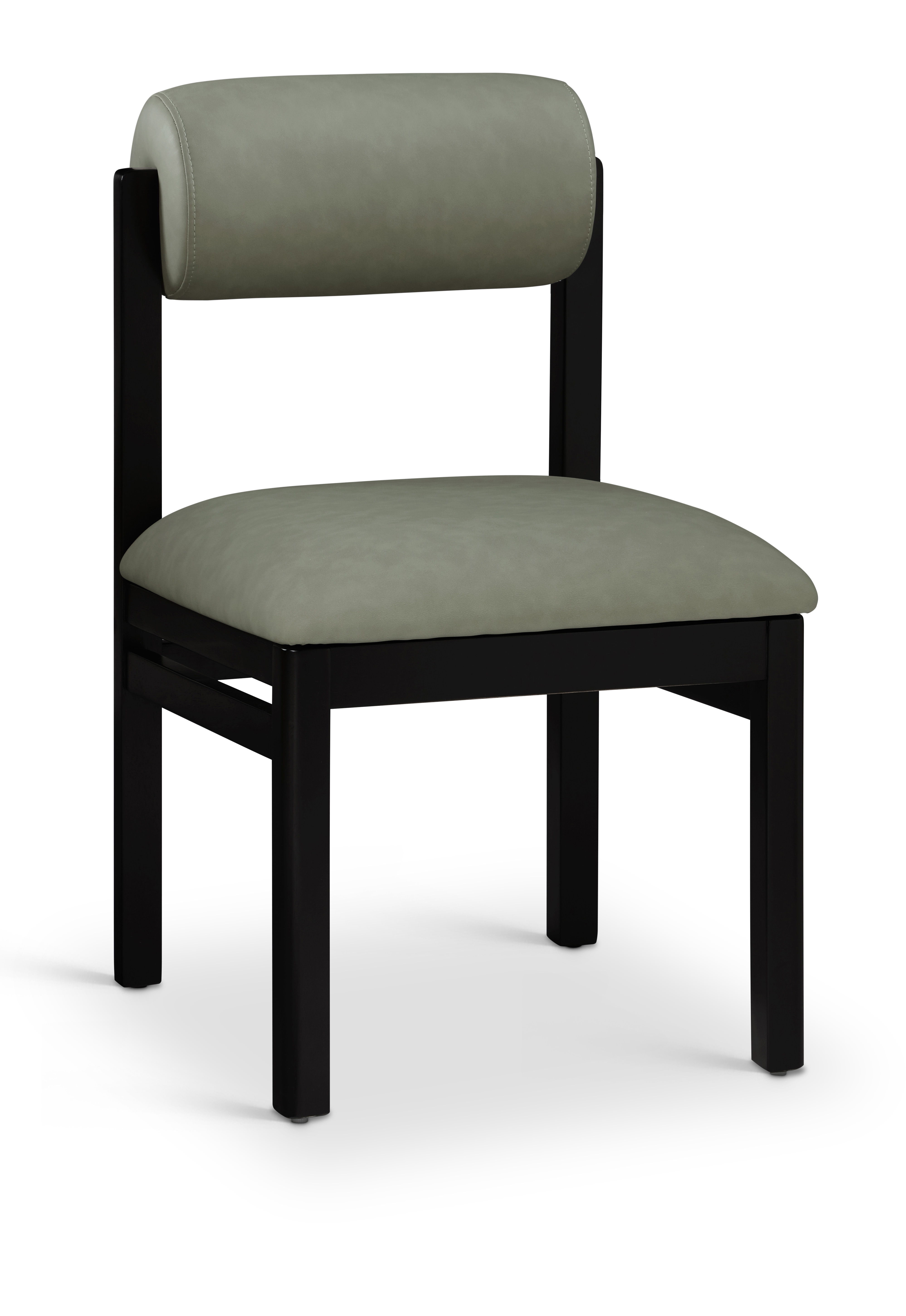 Roundhill - Vegan Leather Dining Chair (Set of 2) - Green