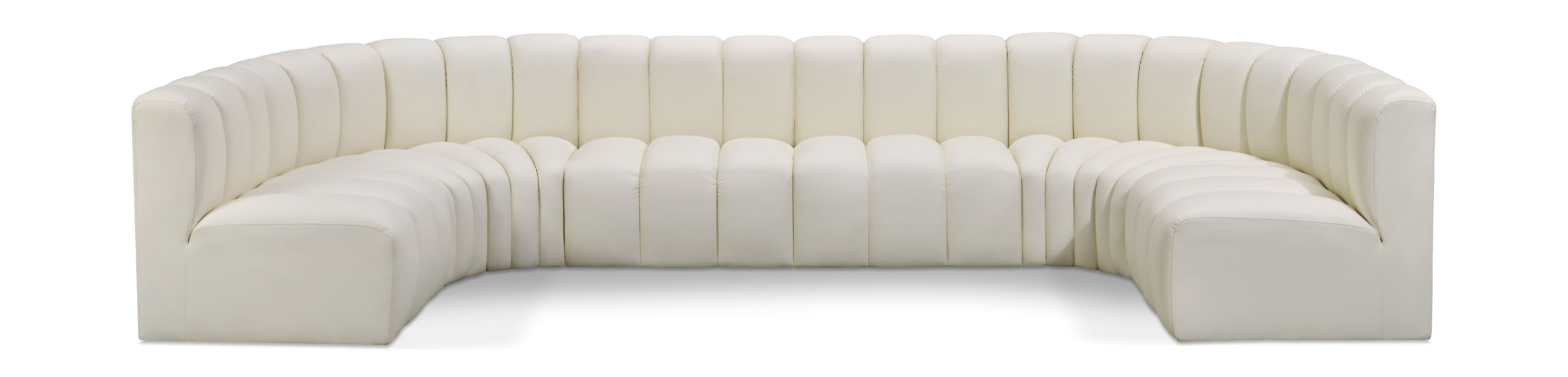 Arc - Faux Leather Modular U-Shaped Sectional - Cream