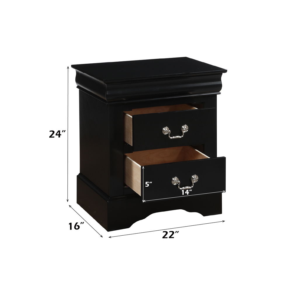 Louis Philippe III - Nightstand - Black, black, view 7