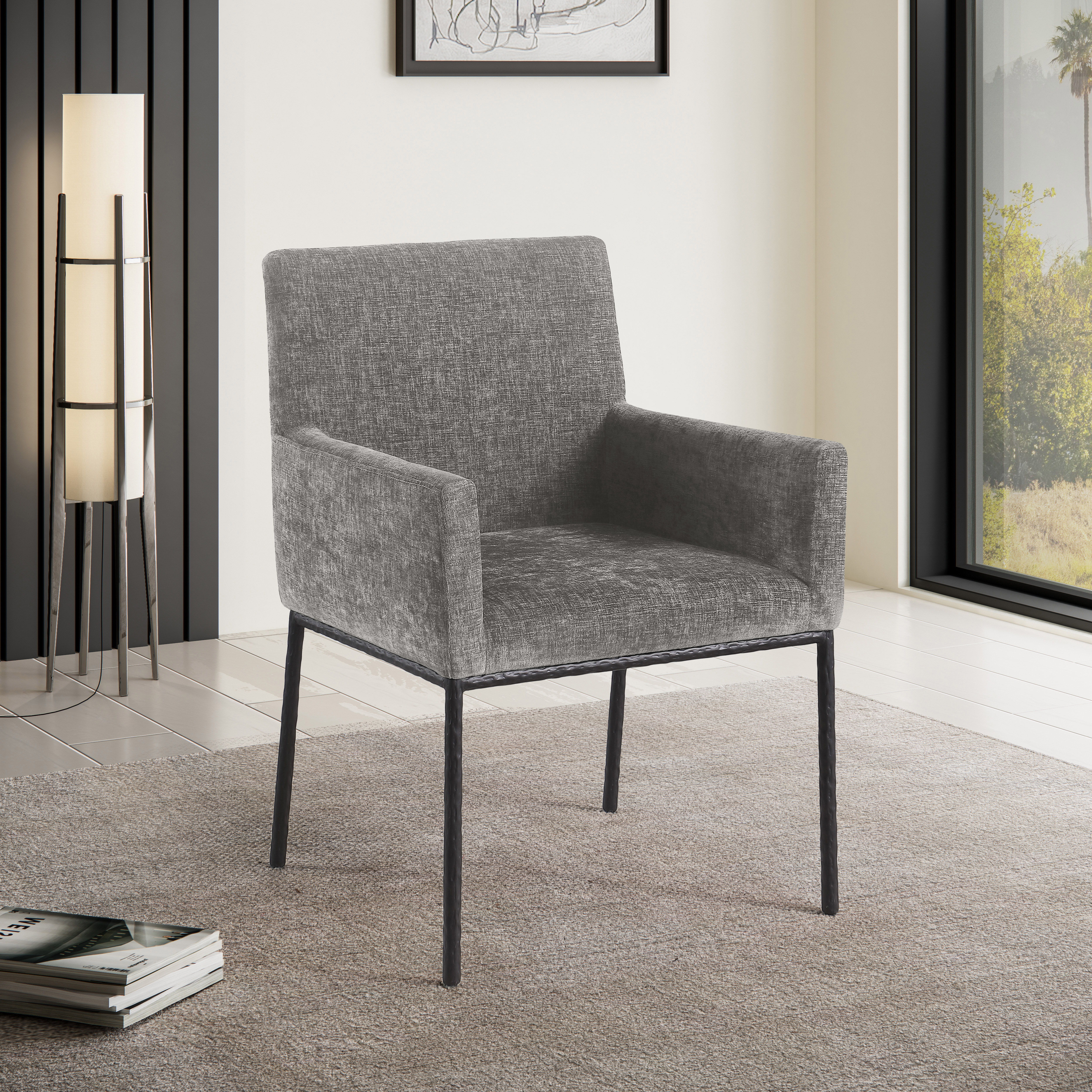 Reeves - Dining Chair With Black Legs (Set of 2) - Gray