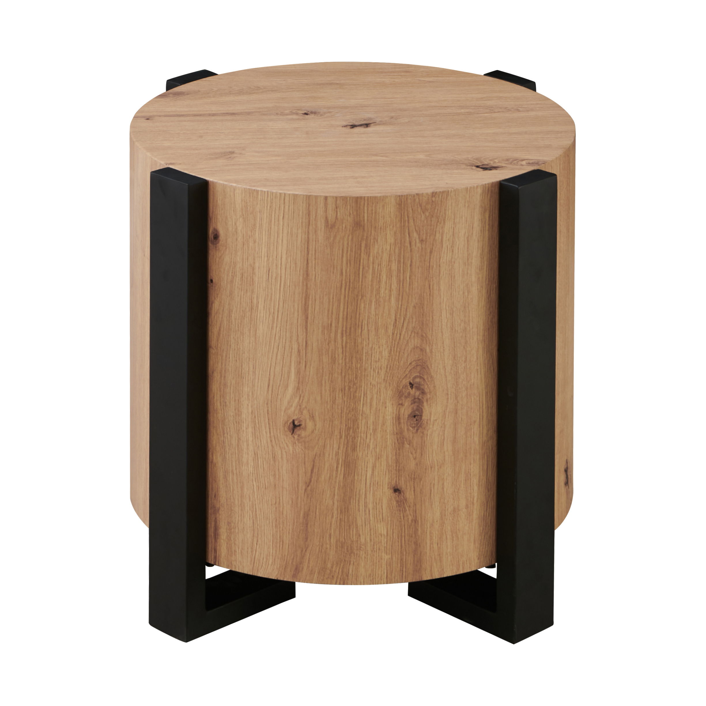 Faux Wood Round End Table