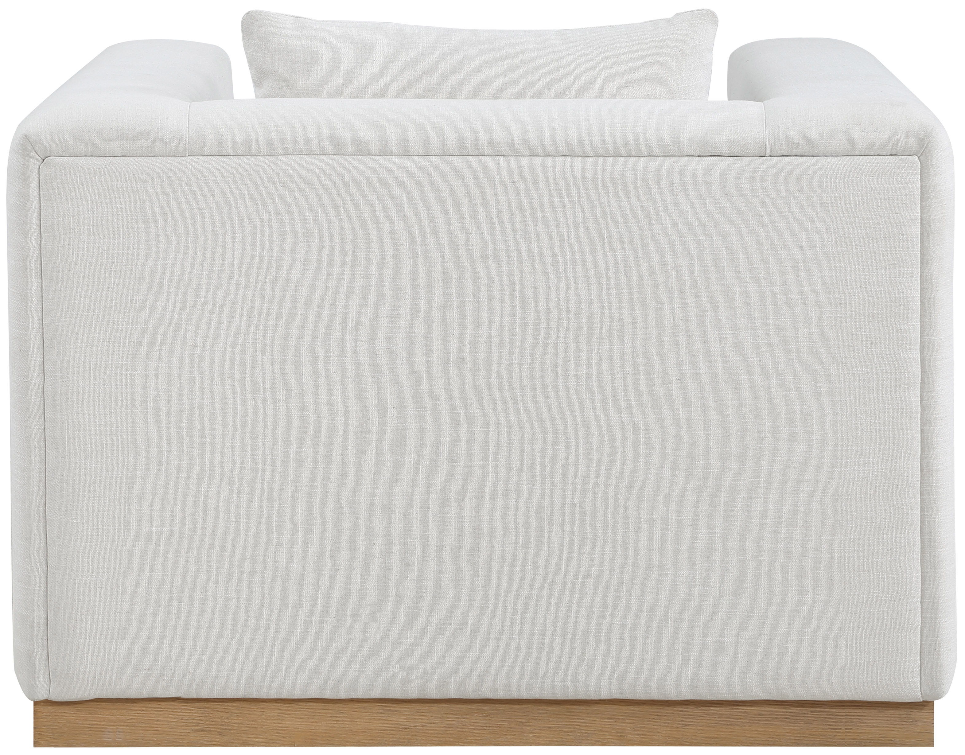 Alfie - Linen Textured Fabic Chair - Cream