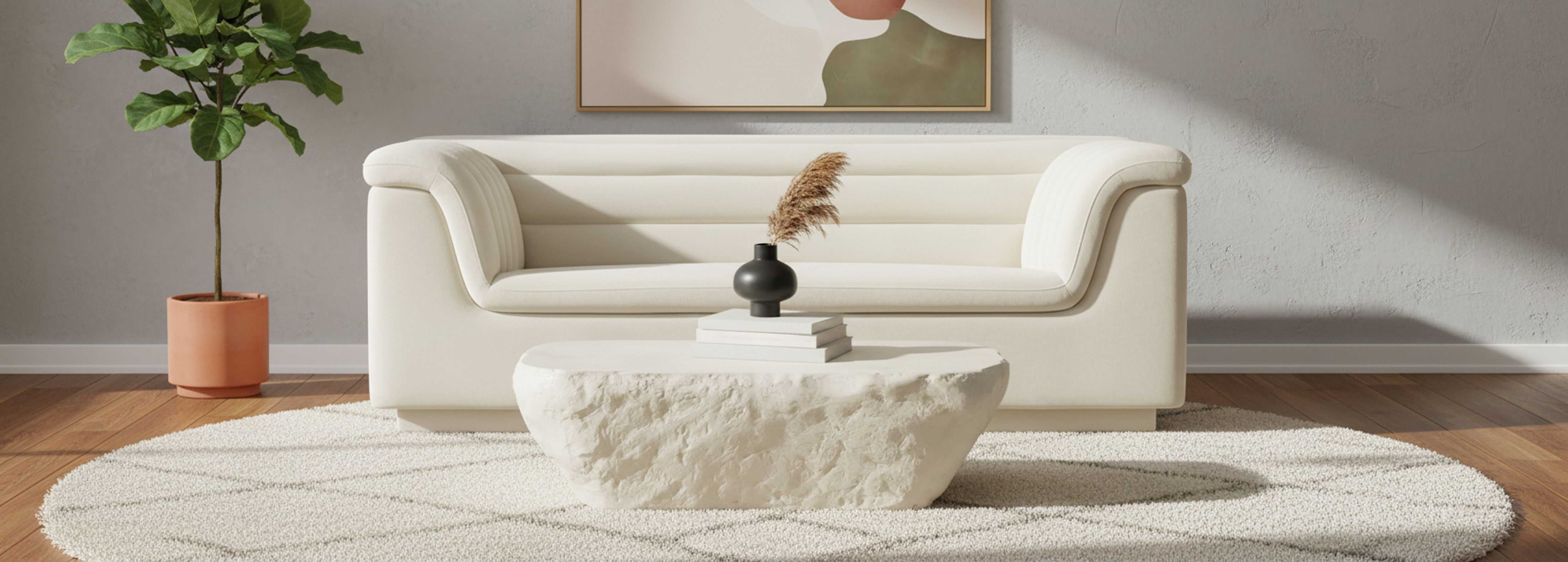 Cascade - Velvet Loveseat - Cream