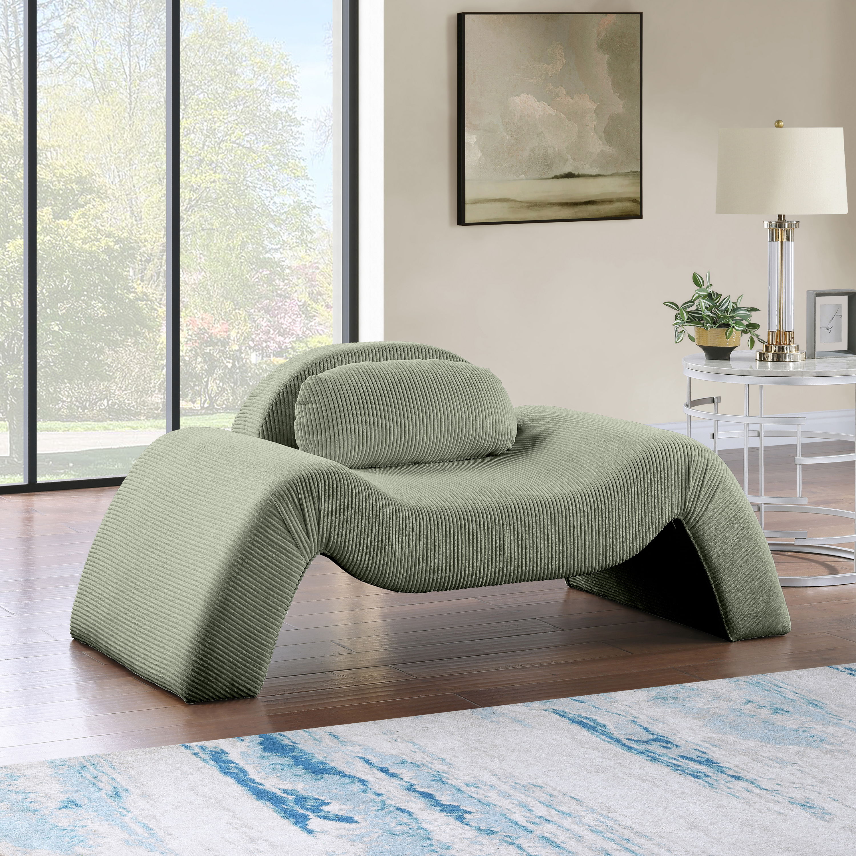 Austin - Corduroy Accent Chair - Green