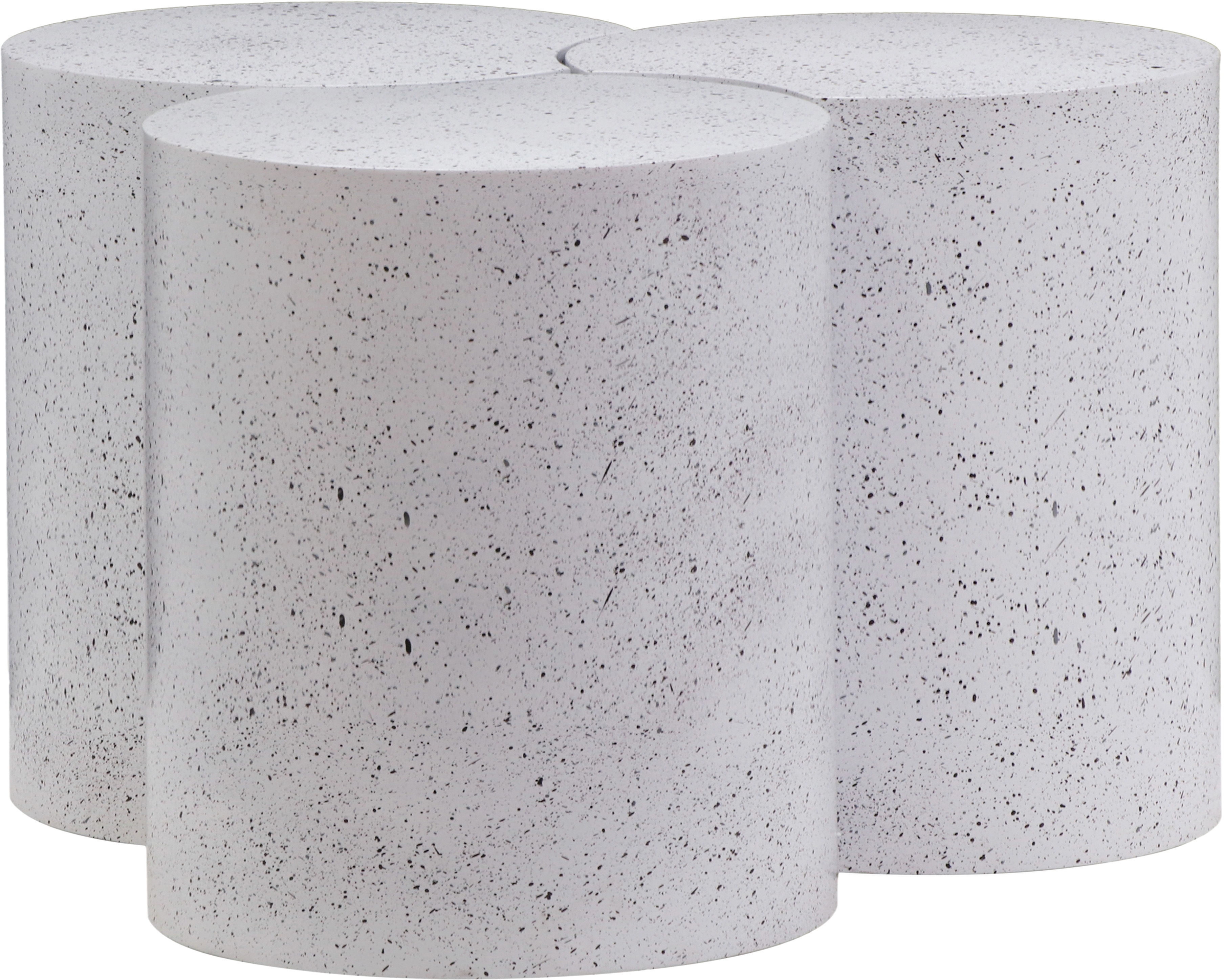 Dimple - 20" 3 Piece Modular Coffee Table - White Terazzo