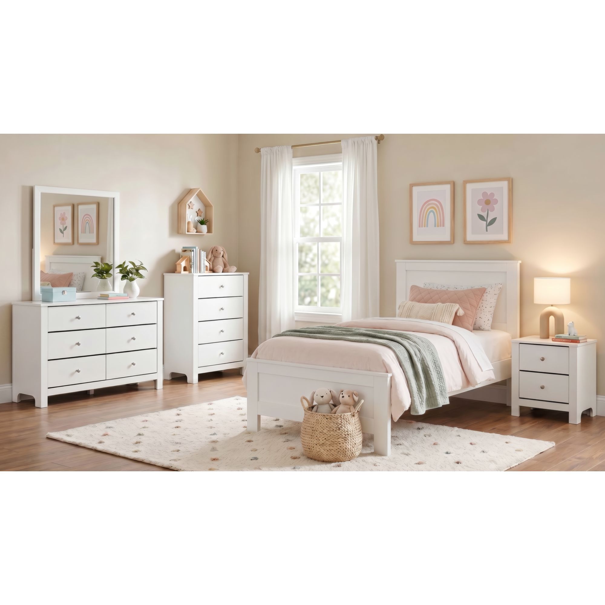 Sami - Youth 6-Drawer Dresser - White