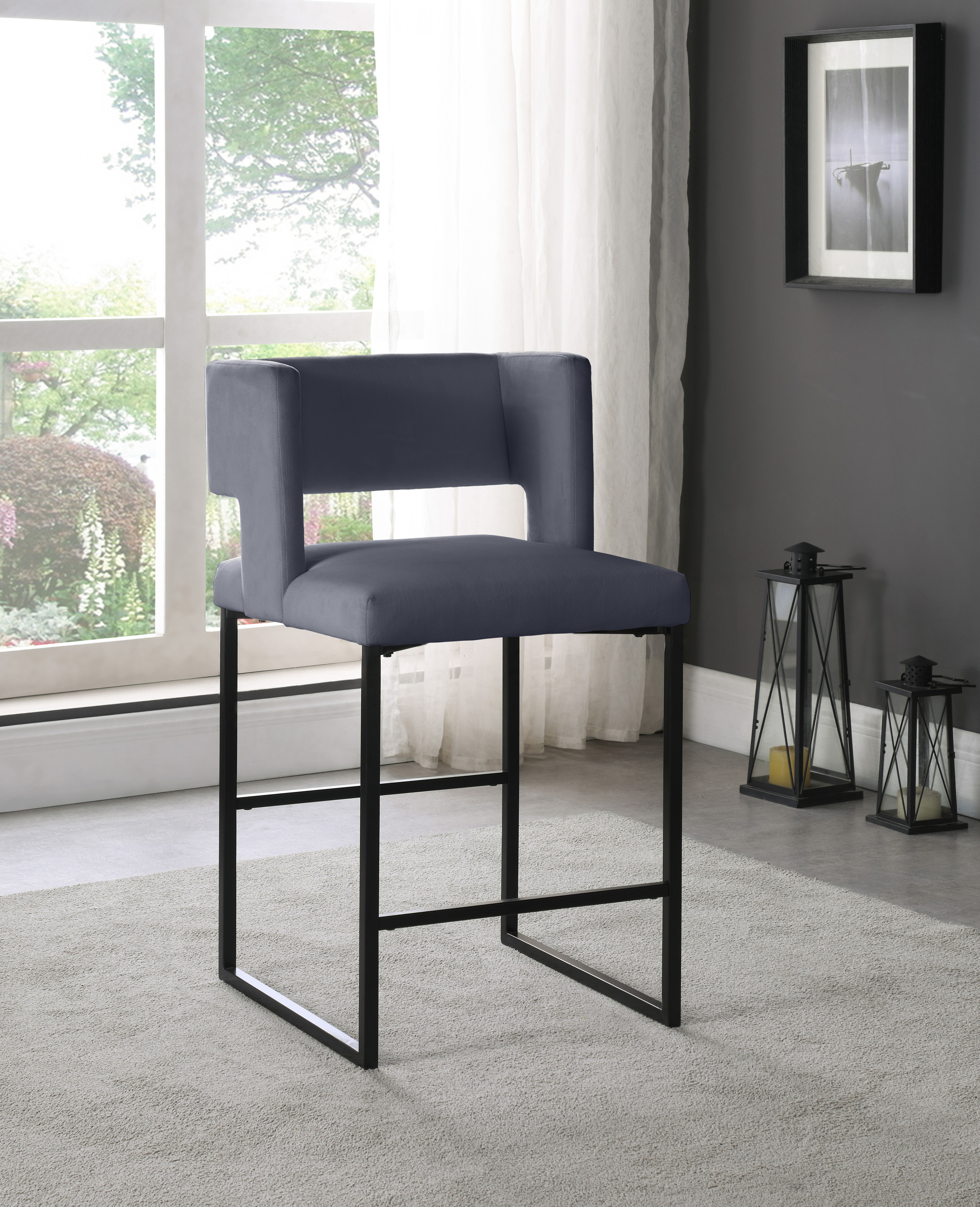 Caleb - Counter Stool (Set of 2) - Gray