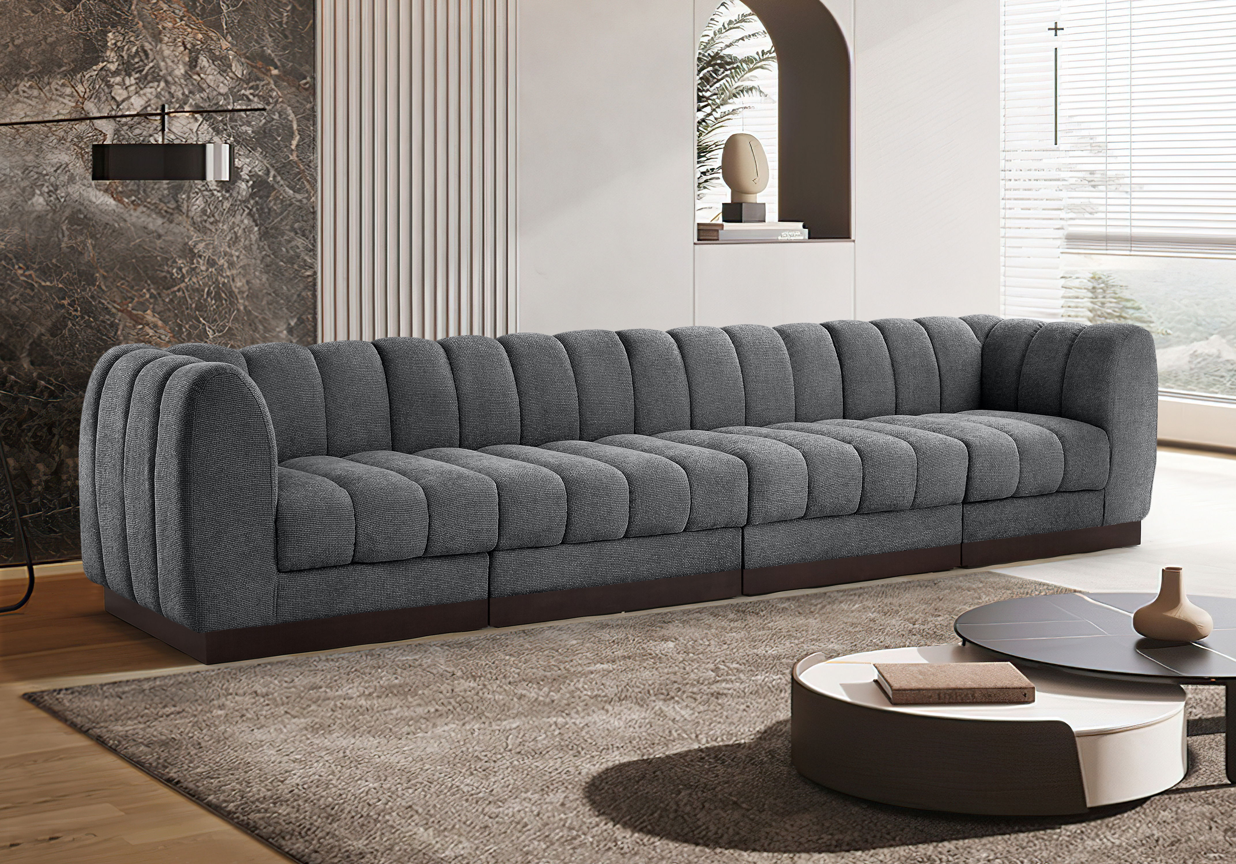 Quinn - 4 Piece Modular Sofa - Gray