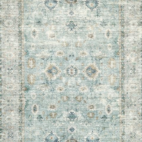 Ashley Furniture Ladstoney - 5' x 7' Rug - Teal / Beige / Ochre - Image 5
