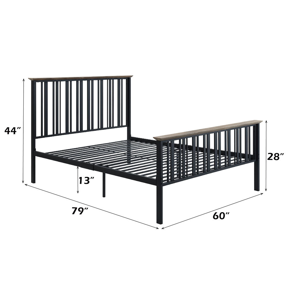 Zudora - Full Bed - Antique Oak & Black, black, view 5