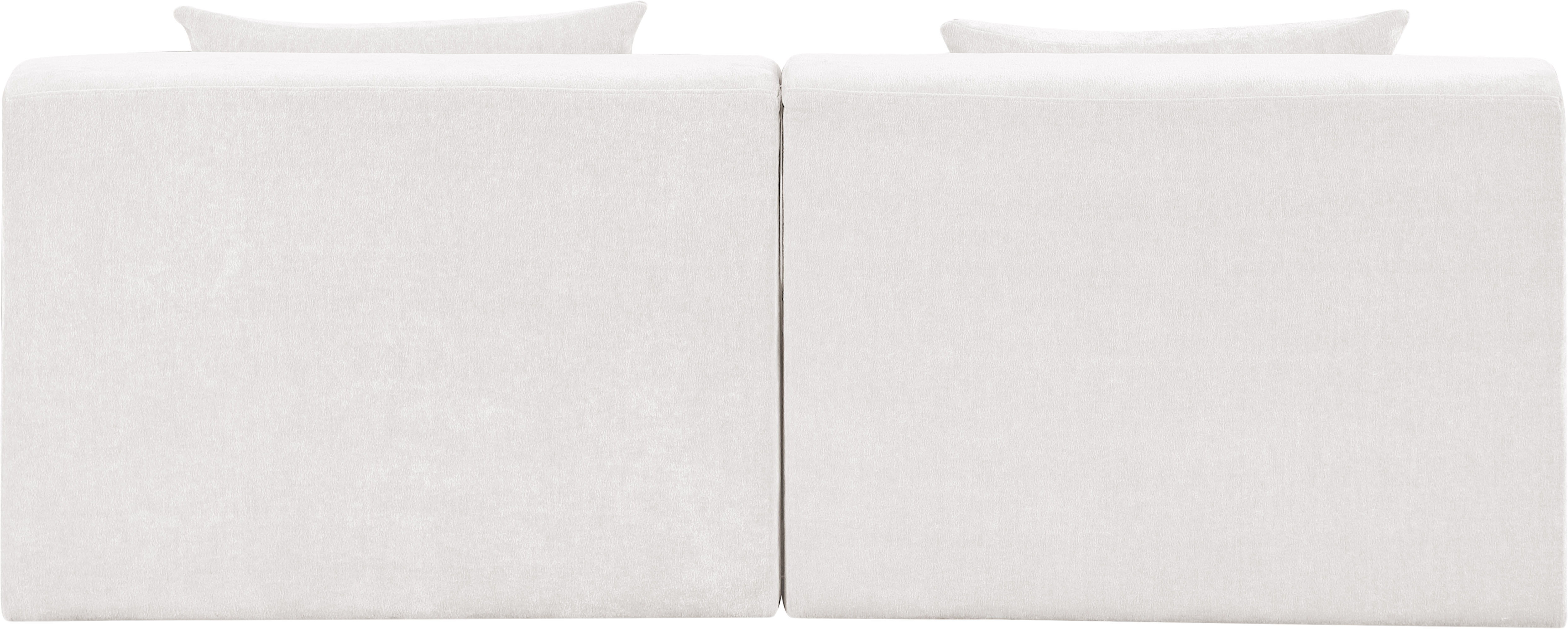 Stellar - 2 Piece Chenille Fabric 76" Upholstered Modular Loveseat - Cream