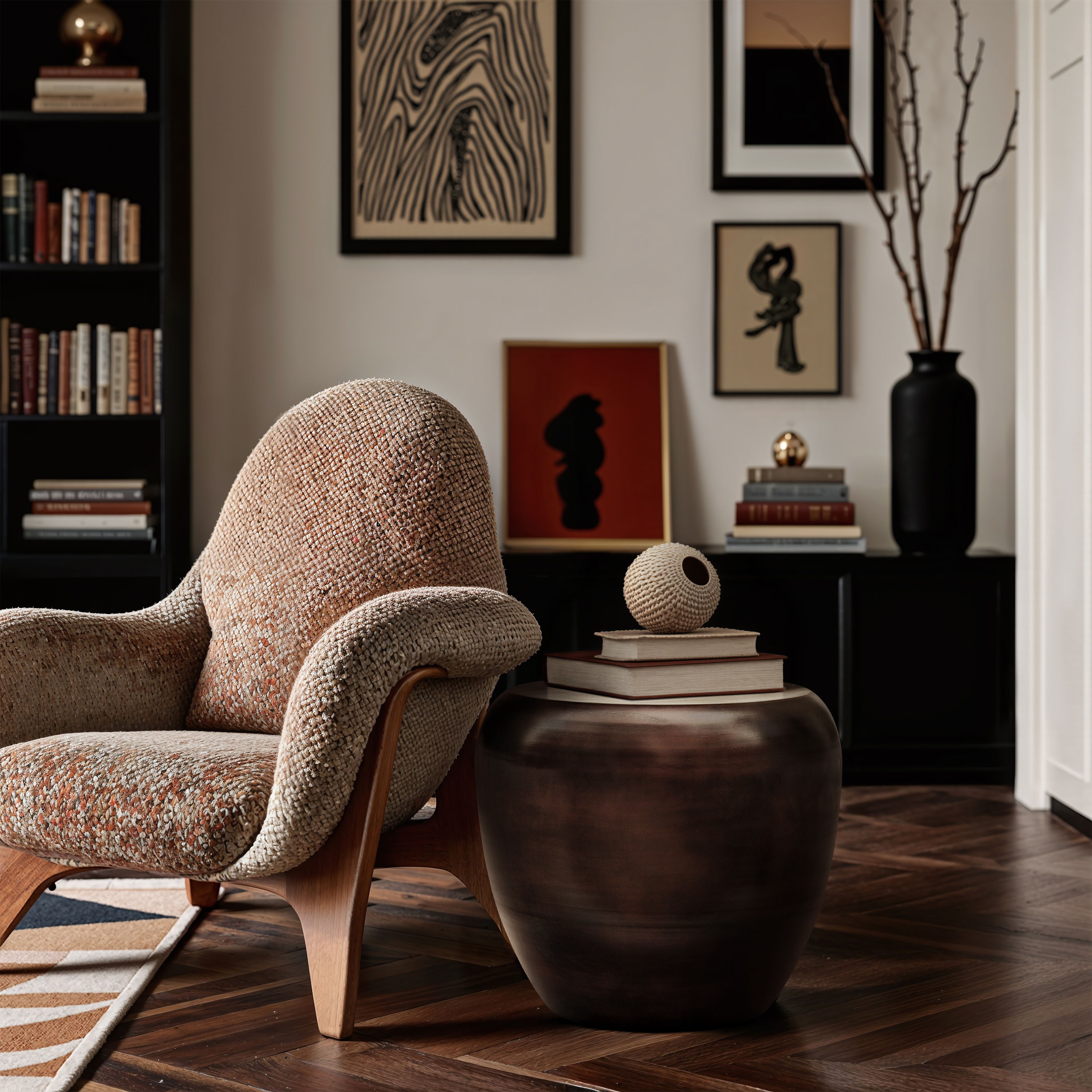 Capsule - Aluminum End Table - Brown