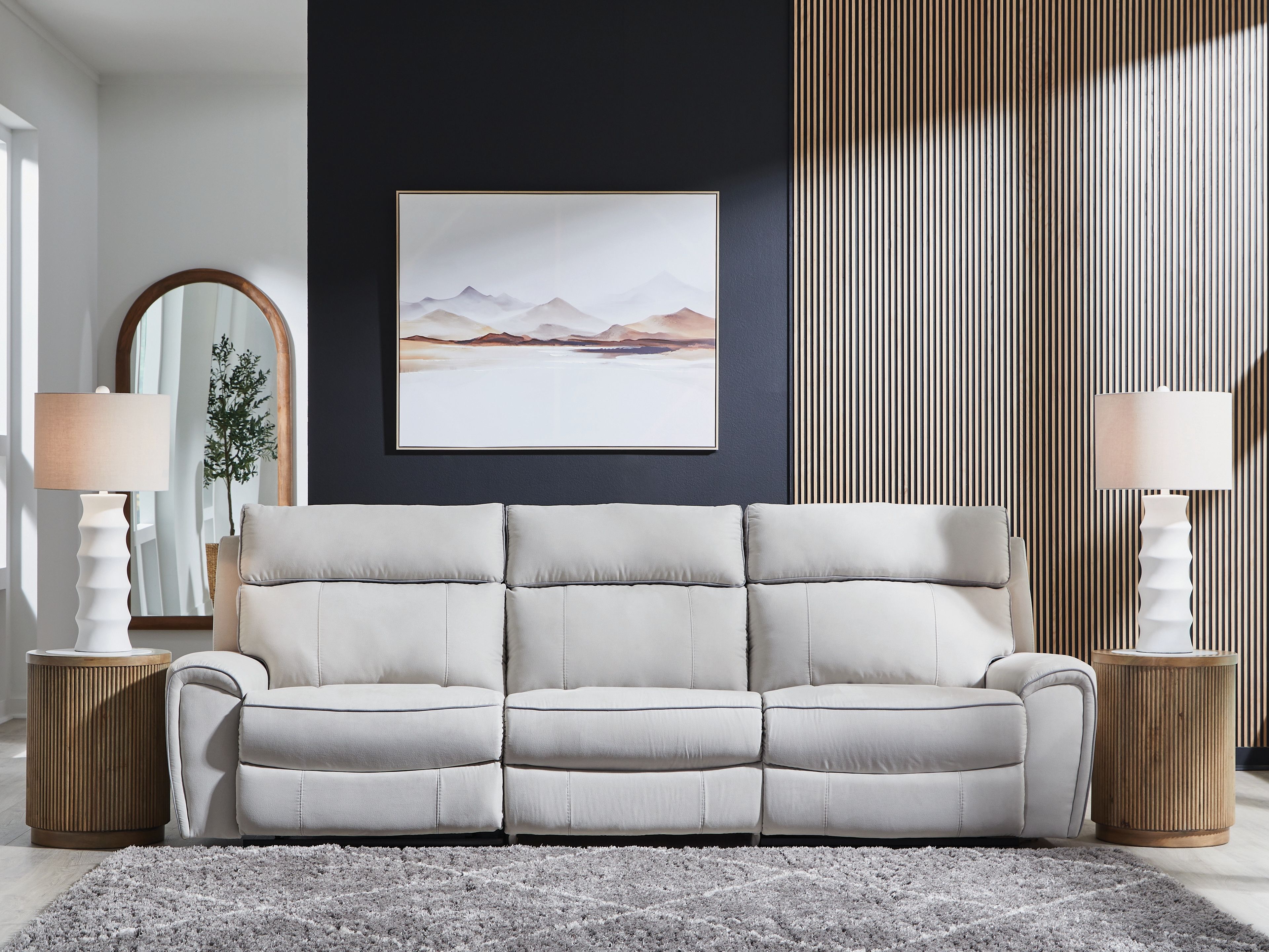 Ashley Furniture Social Pointe - 3-Piece Power Reclining Sectional - Pearl / Ash - Image 6