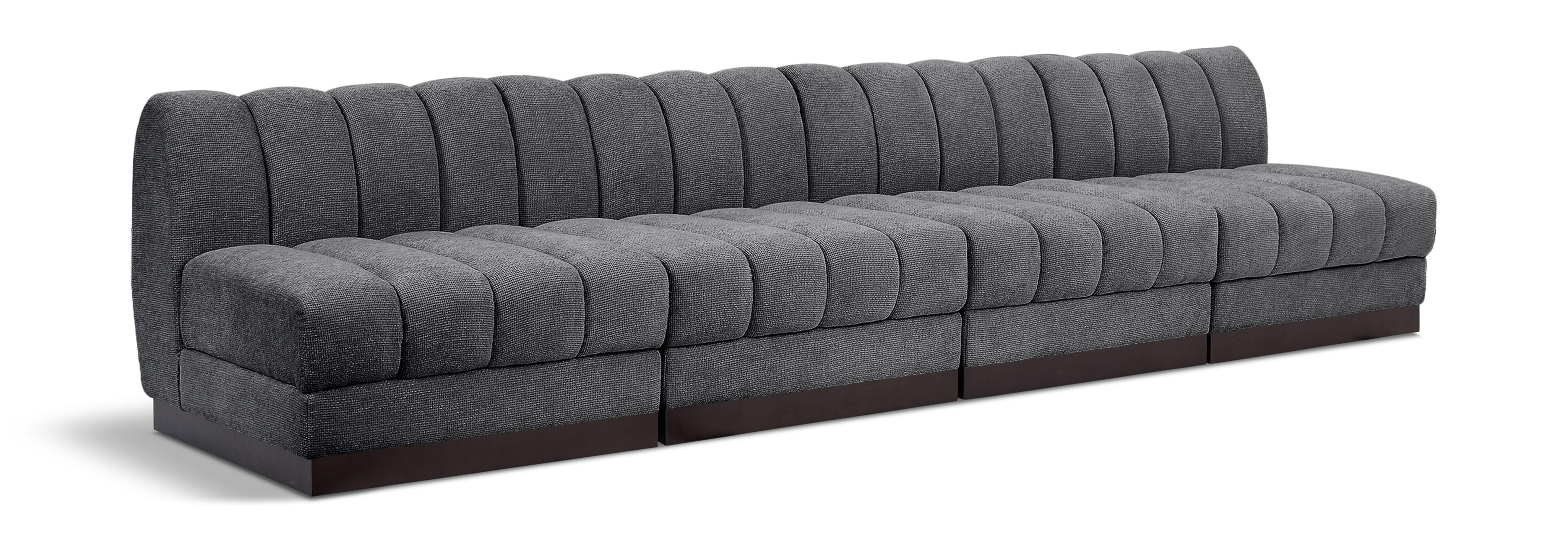 Quinn - 4 Seat Modular Armless Sofa - Gray