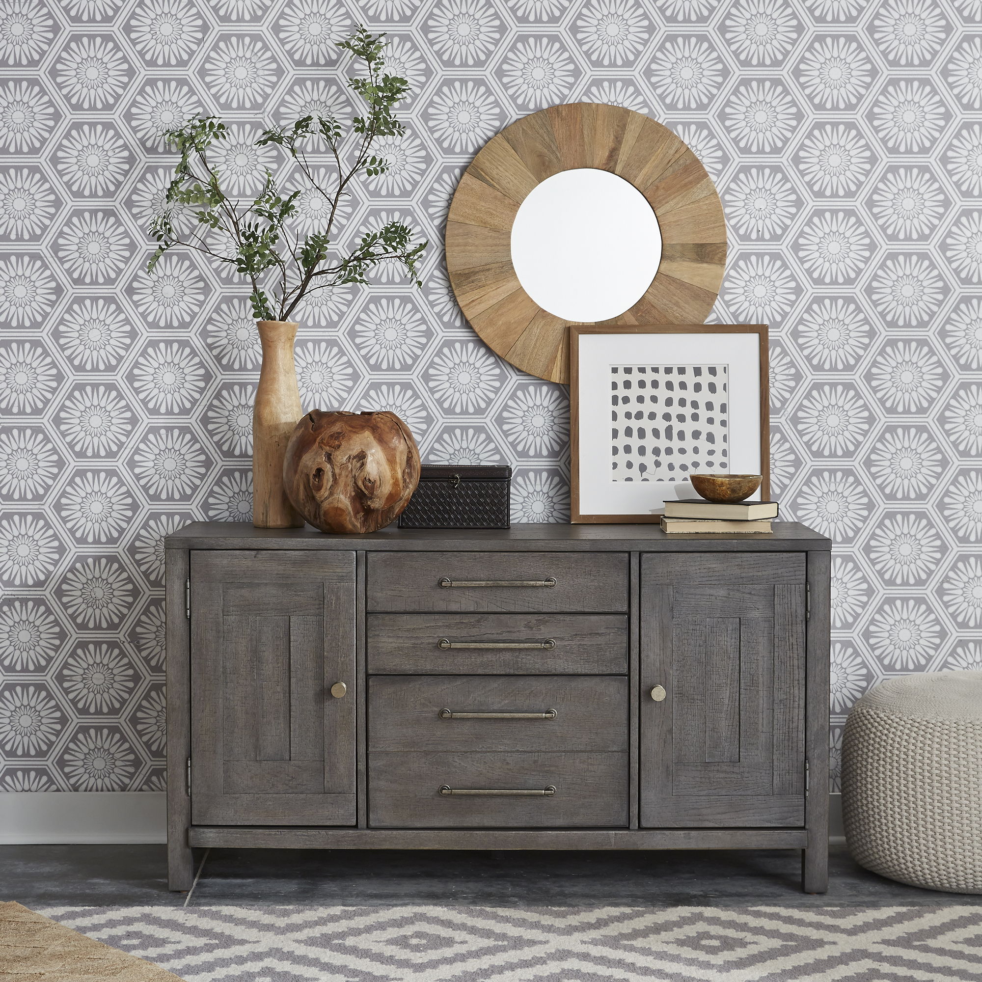 Liberty Furniture Modern Farmhouse - Credenza - Gray