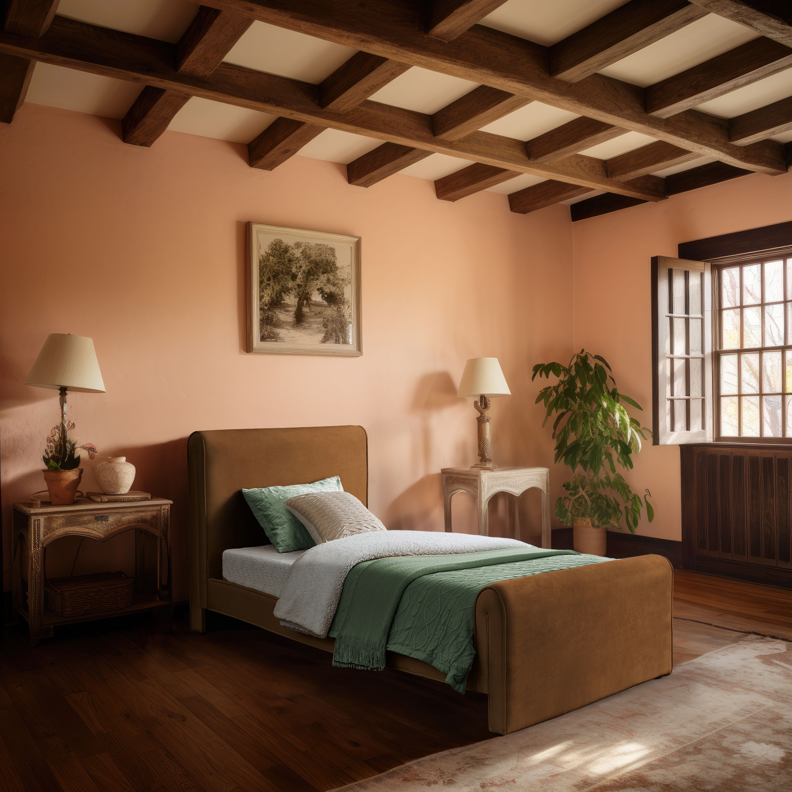 Sloan - Twin Bed - Saddle