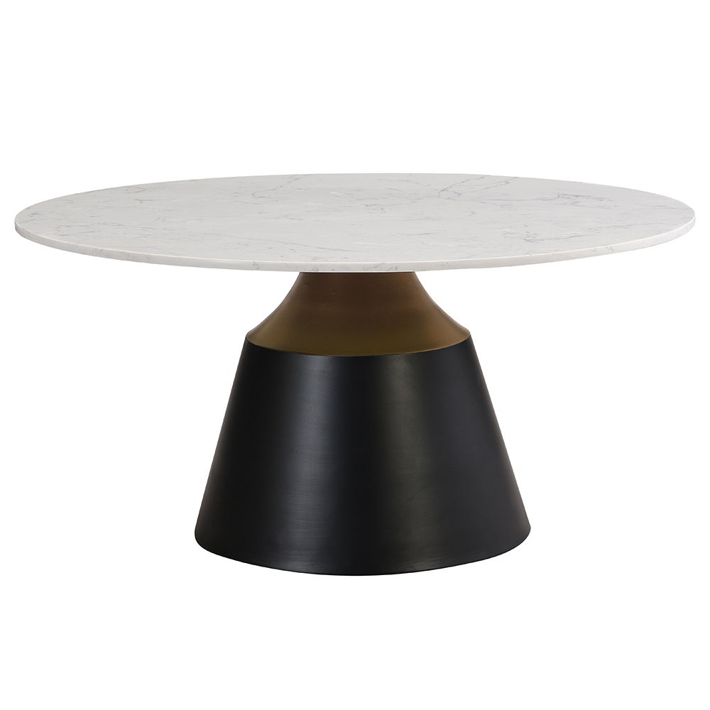 Jaramillo - Coffee Table - White Natural Marble Top & Black, white, view 2