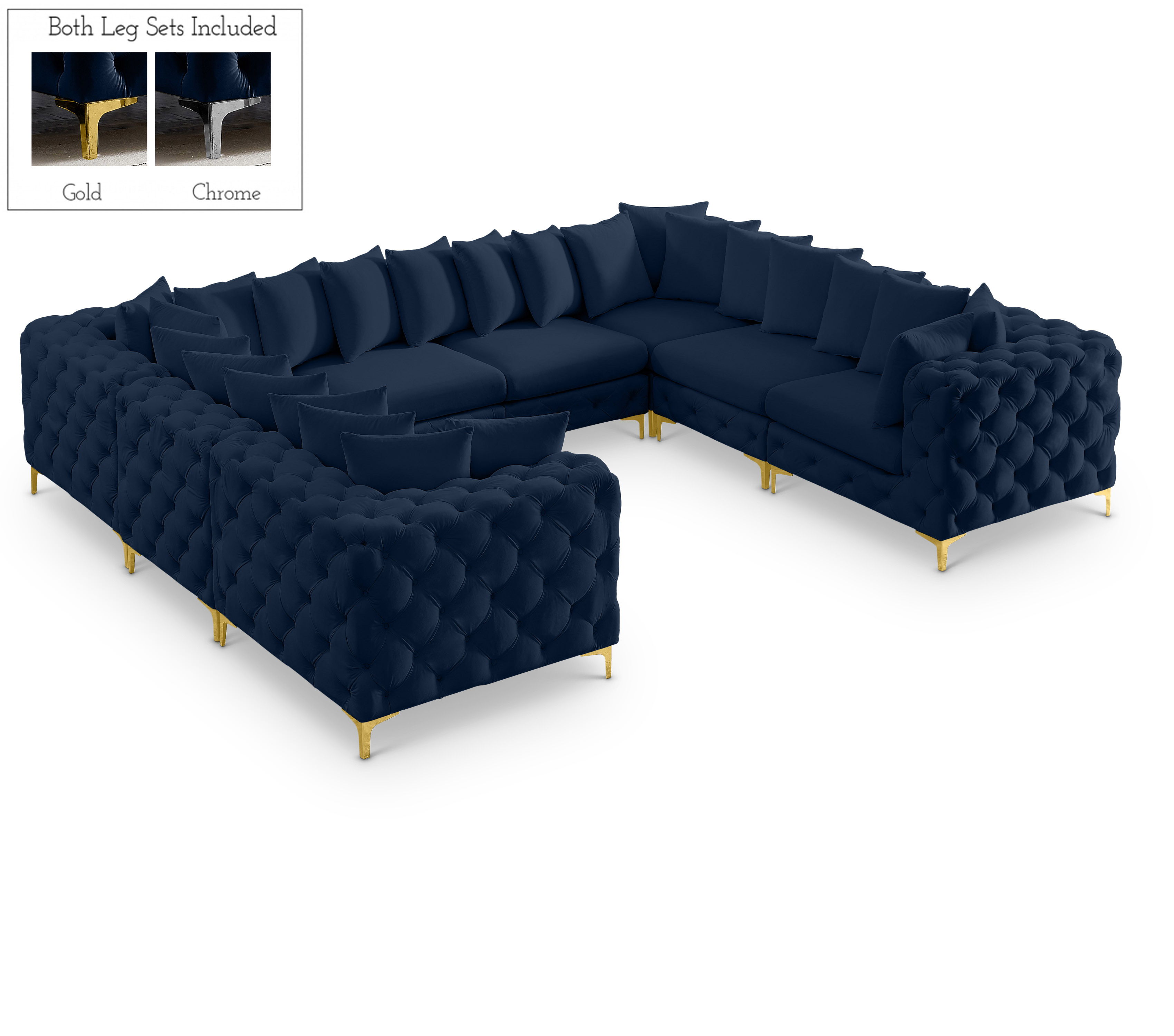 Tremblay - 8 Piece Modular U-Shaped Sectional - Navy