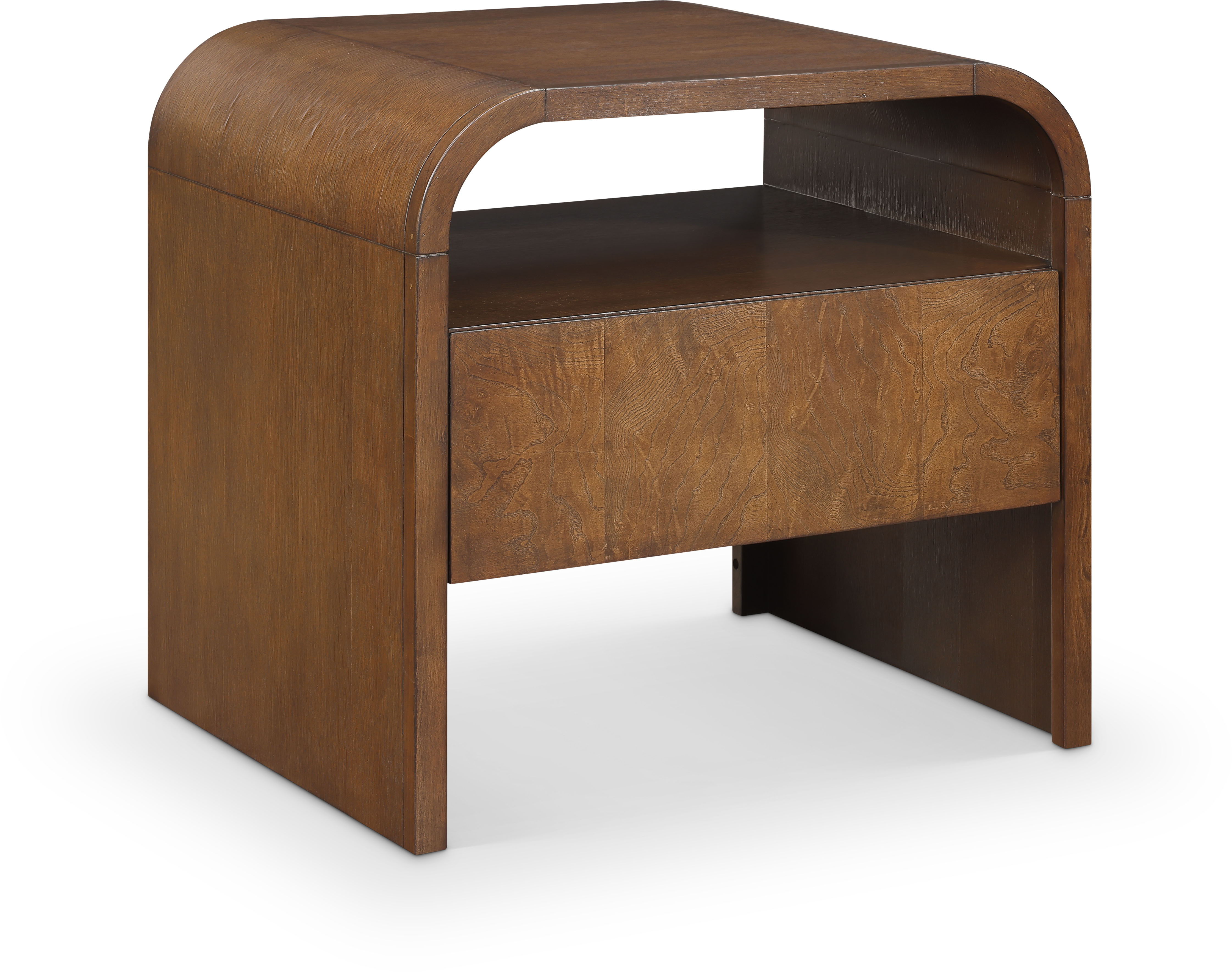 Giada - Solid Wood And Veneer Nightstand - Brown